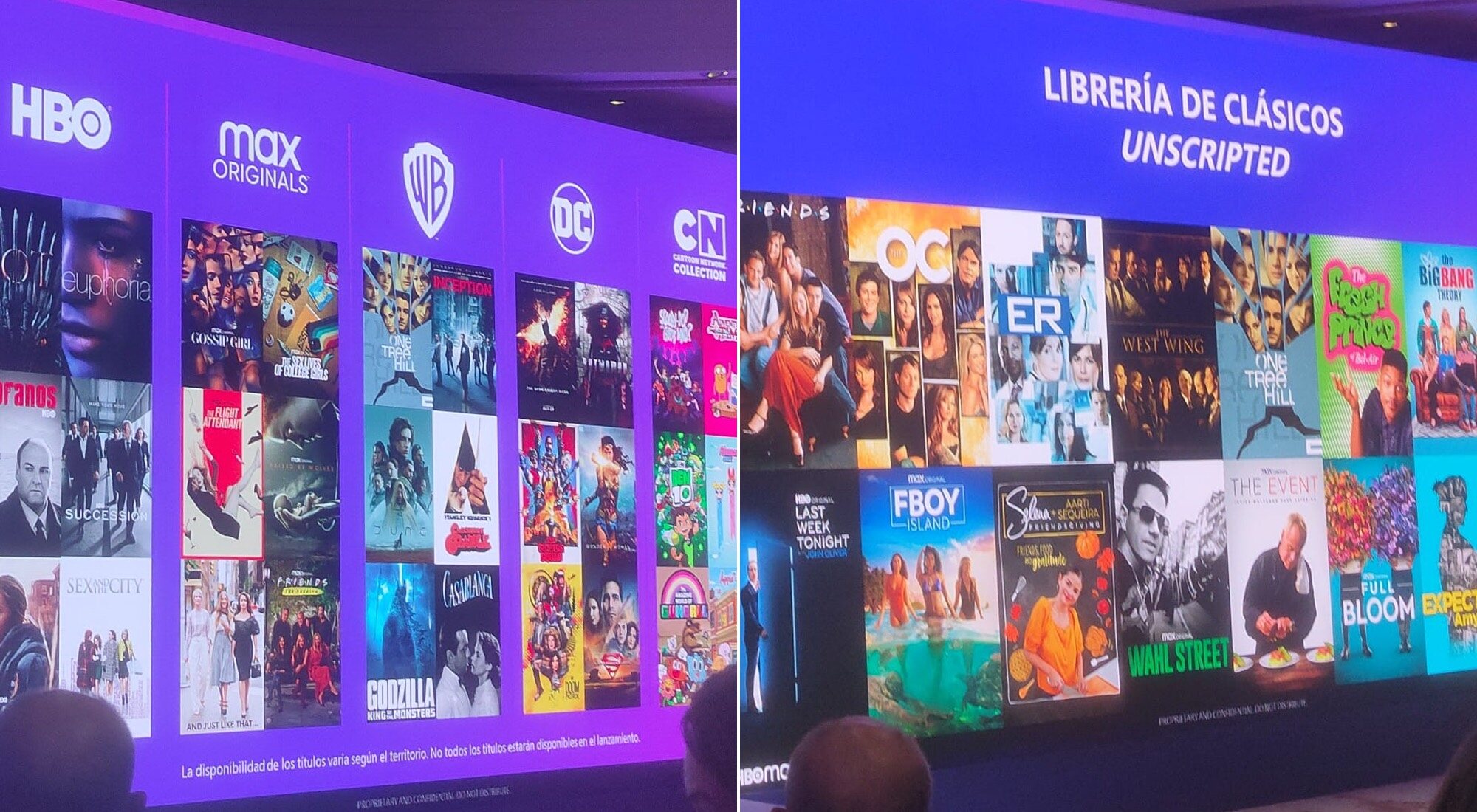 Hubs de HBO Max y librería de Unscripted