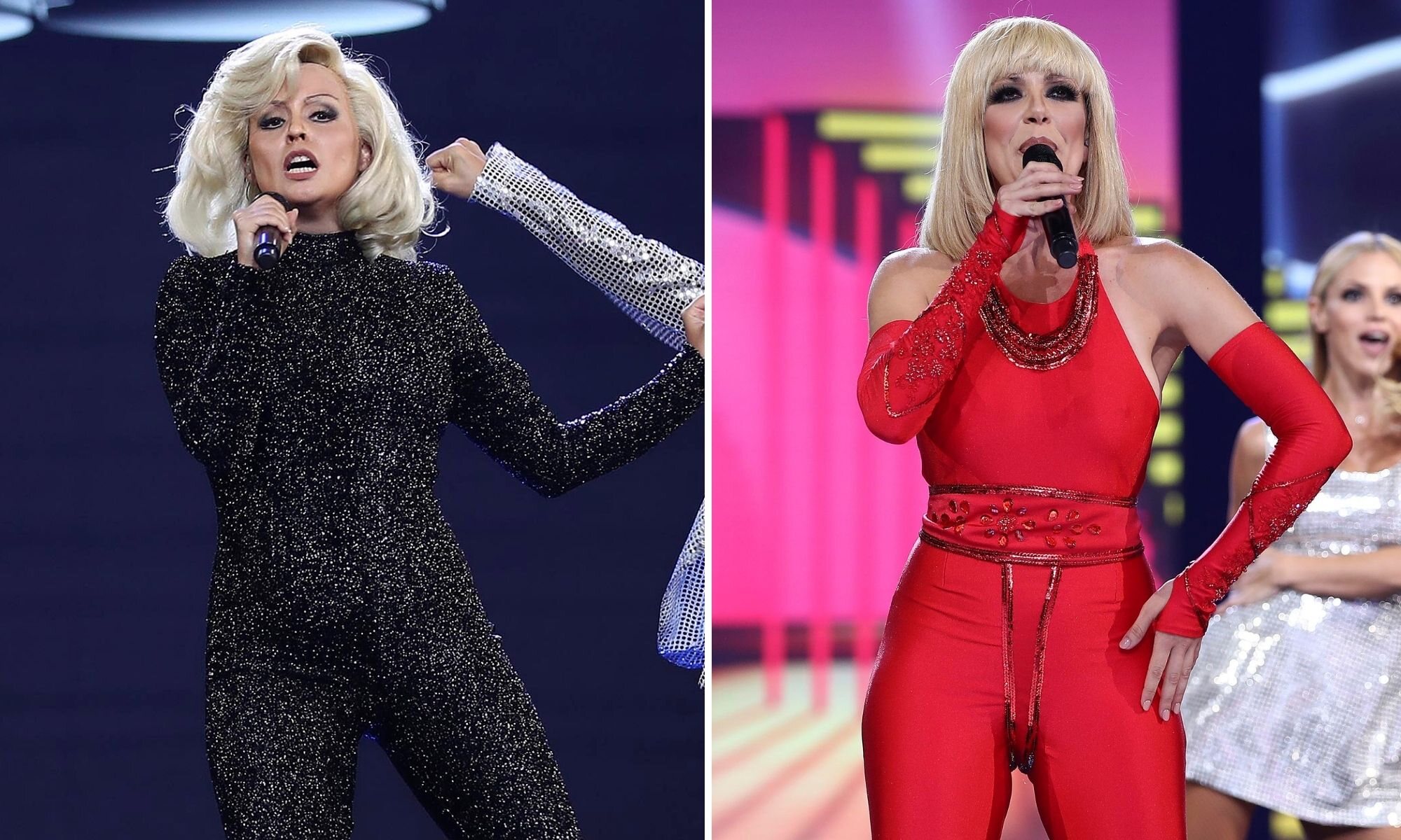 Cristina Ramos y Roko, caracterizadas de Raffaella Carrá