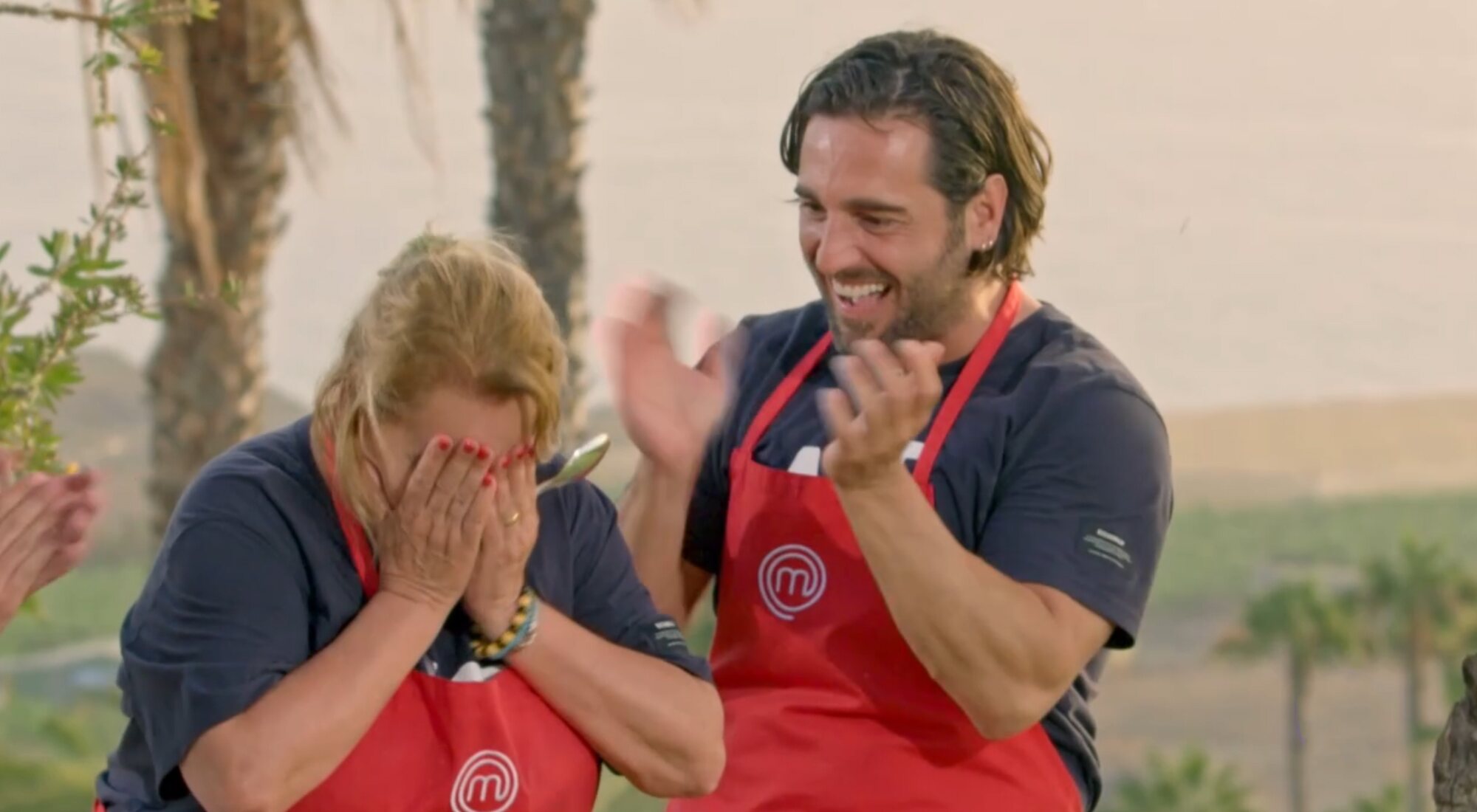 Carmina Barrios y David Bustamante, emocionados al conocer su victoria en 'MasterChef Celebrity 6'