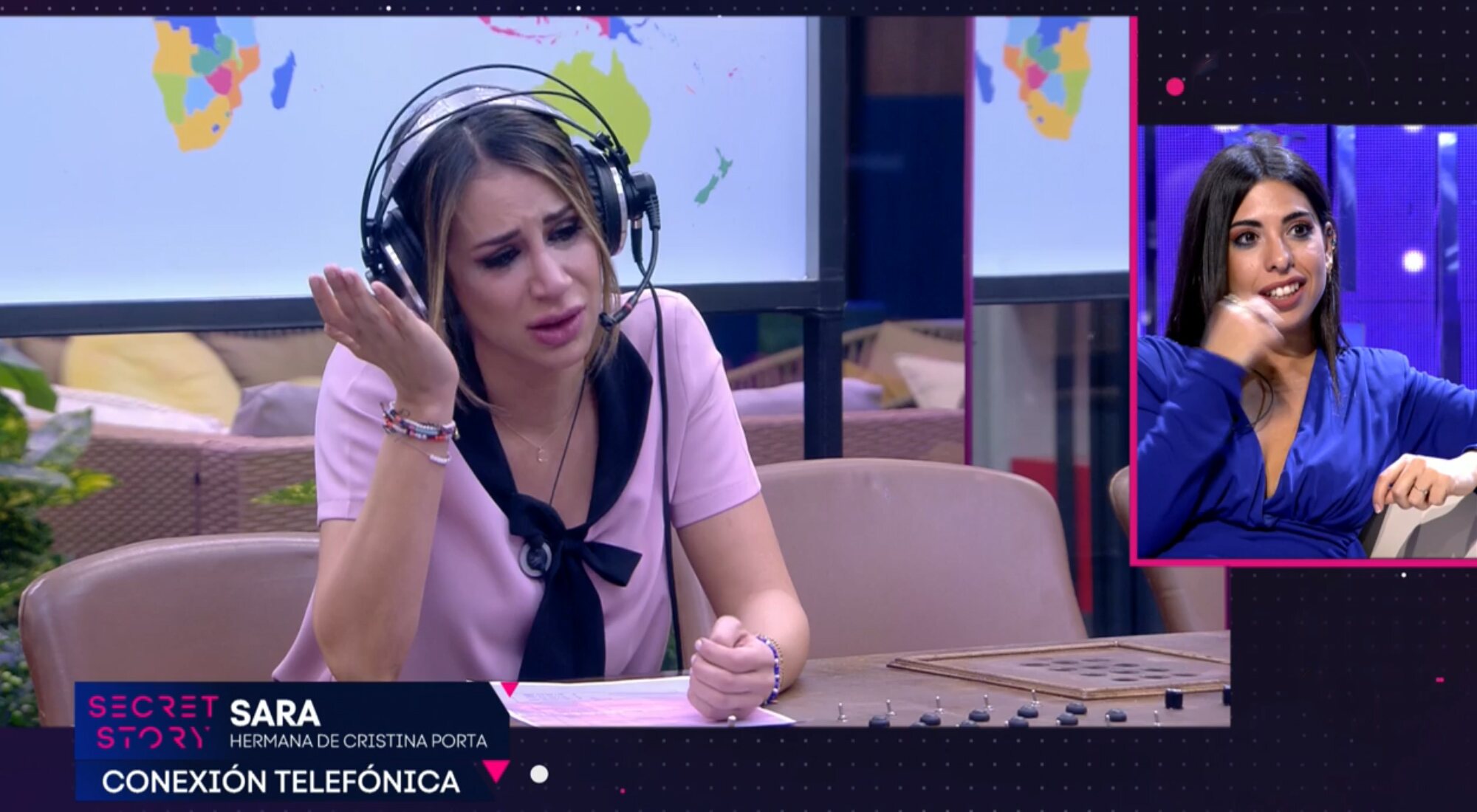 Cristina Porta y su amiga Fátima, emocionadas en 'Secret Story' con la llamada de Sara