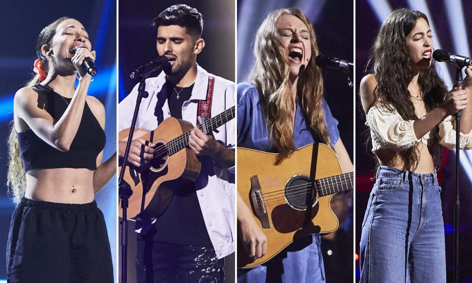Karina Pasian, Julio Benavente, Alice Reay y Beli, participantes del equipo de Alejandro Sanz