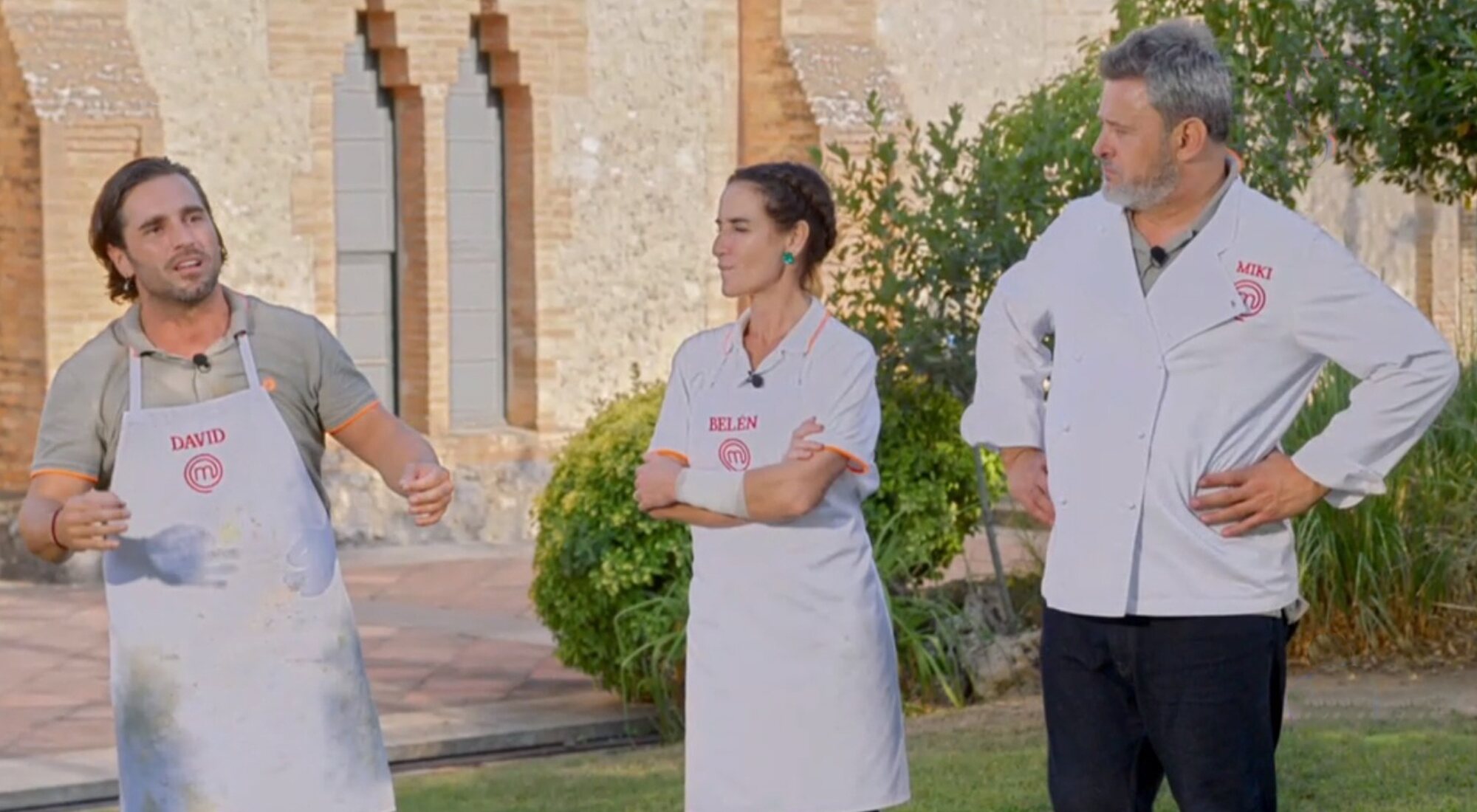 David Bustamante, Belén López y Miki Nadal, tras la prueba de exteriores de la final de &#39;MasterChef Celebrity 6&#39;