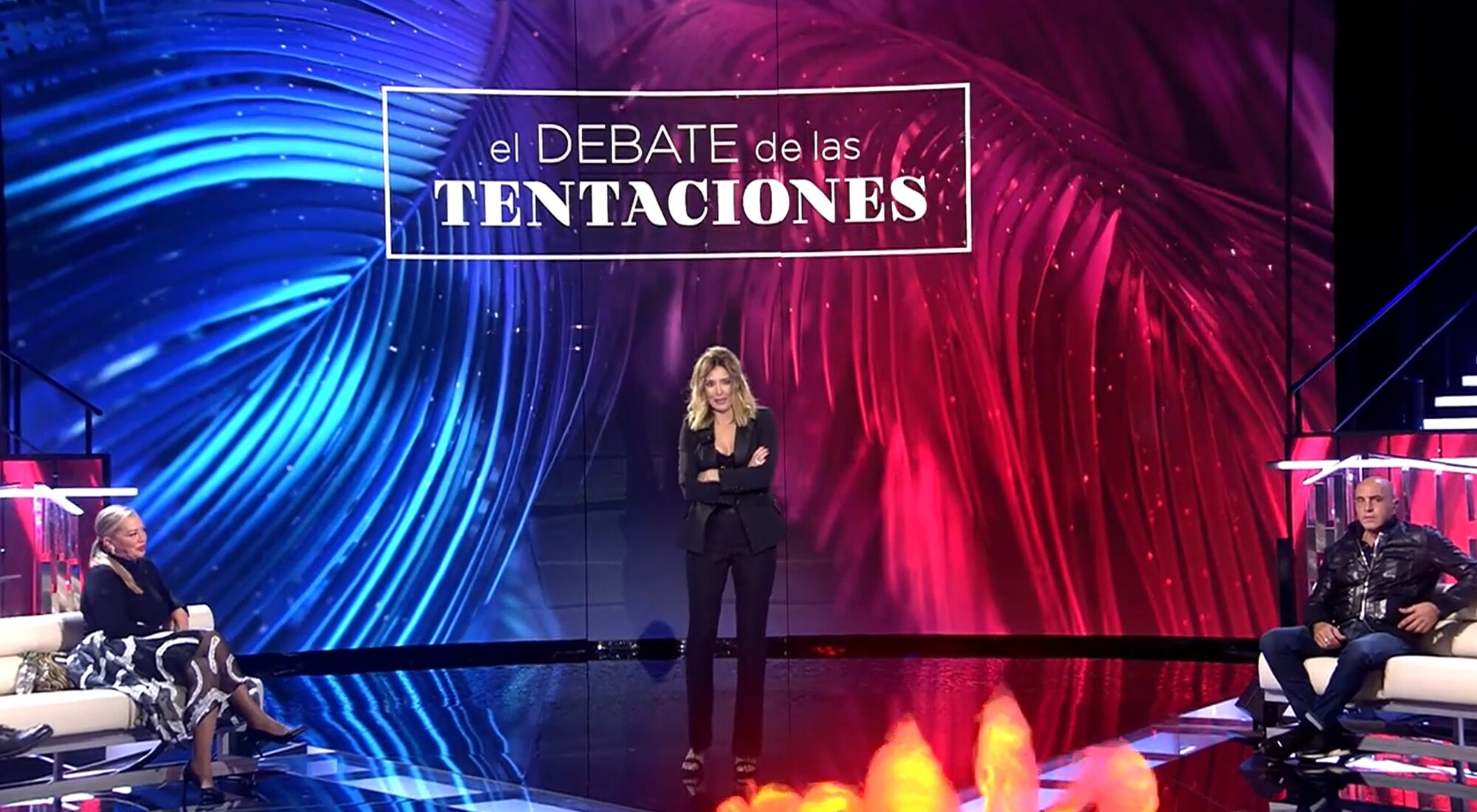 Belén Esteban, Sandra Barneda y Kiko Matamoros, en la última entrega de 'El debate de las tentaciones'
