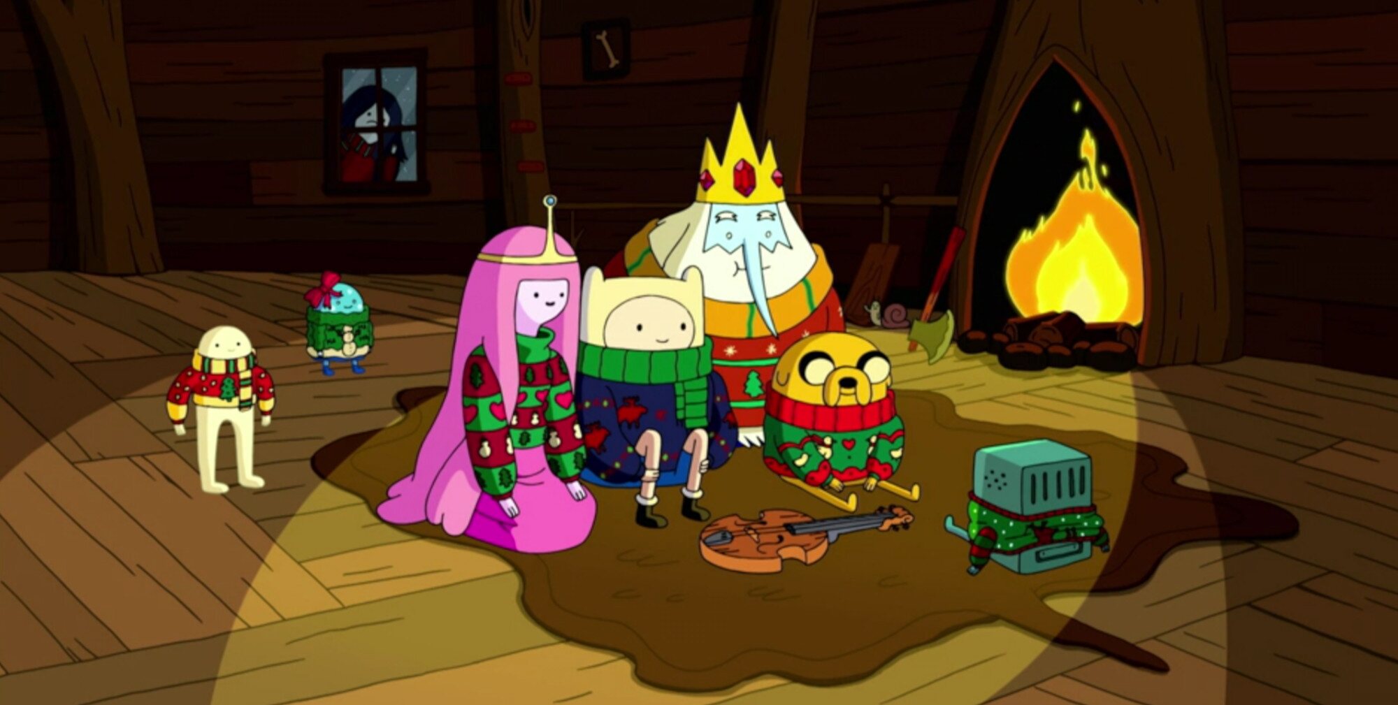 La casa árbol de Finn y Jake durante "Los alegres secretos del muérdago"