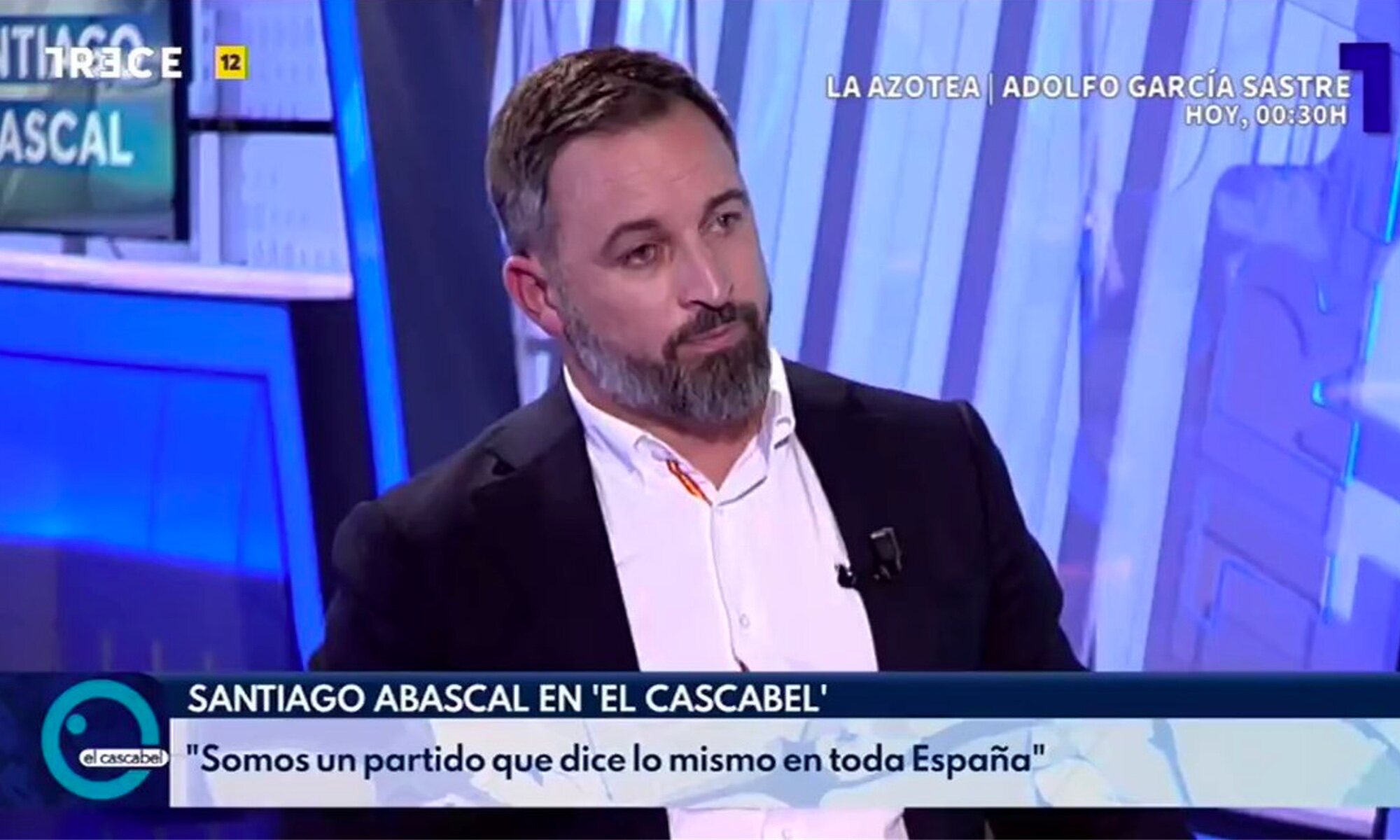 Santiago Abascal, en 'El cascabel' de Trece'