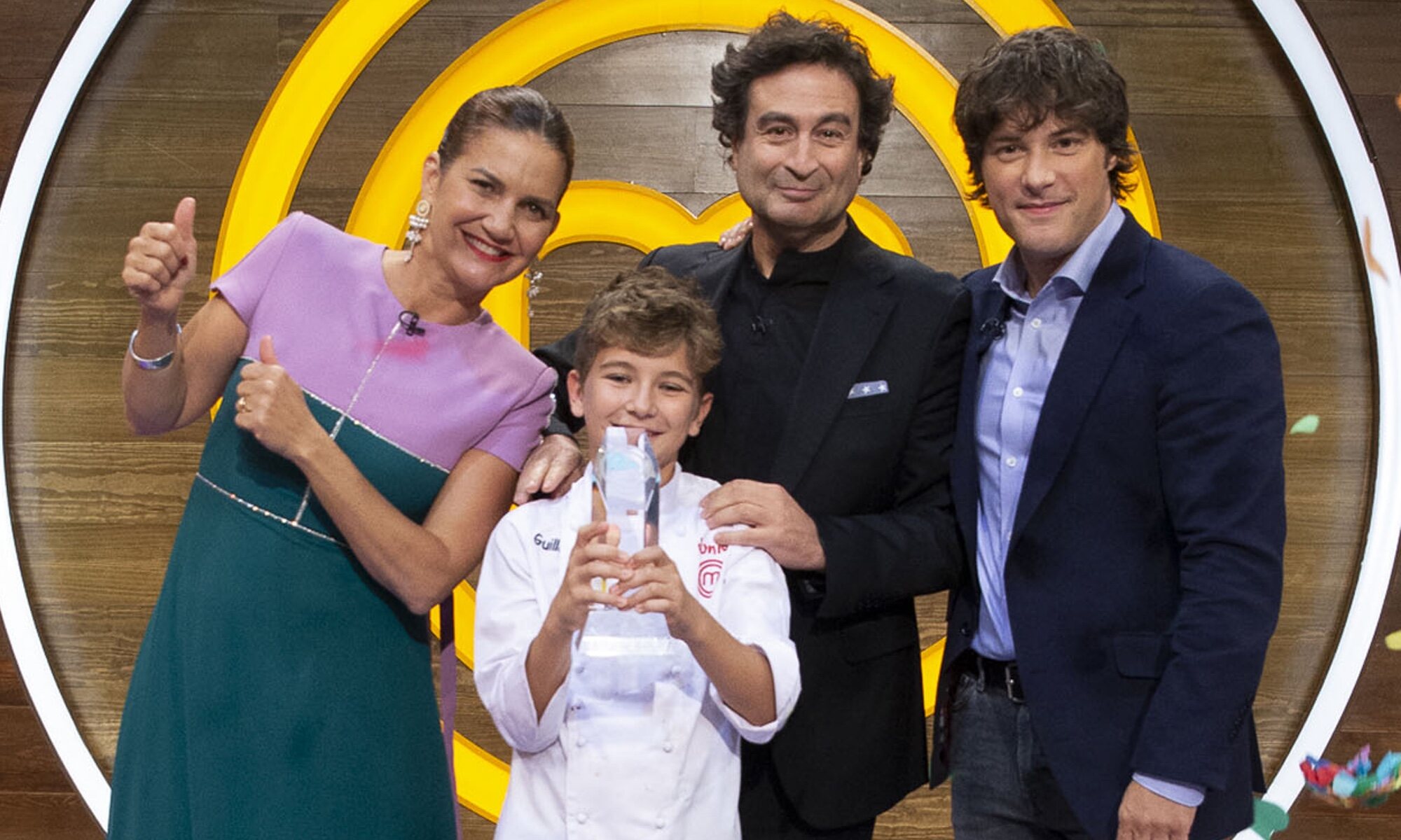 Guillem, con el jurado de 'MasterChef Junior 9'