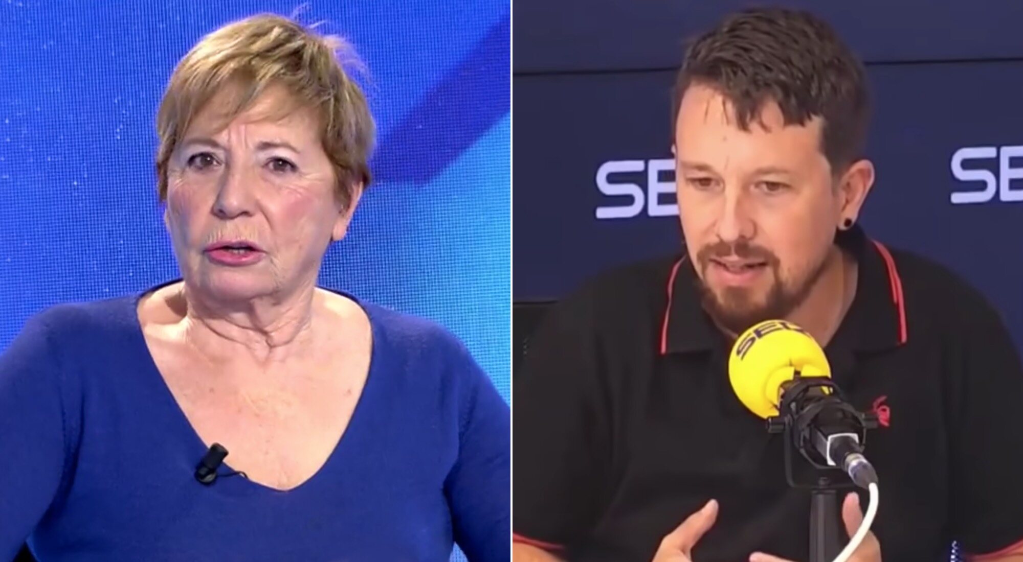 Celia Villalobos y Pablo Iglesias