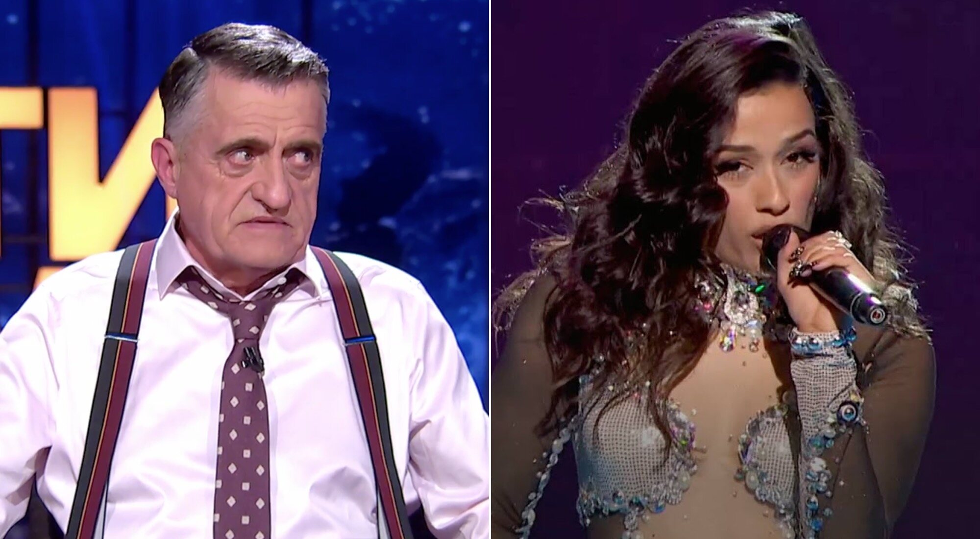 El Gran Wyoming (&#39;El intermedio&#39;) y Chanel Terrero (Benidorm Fest)