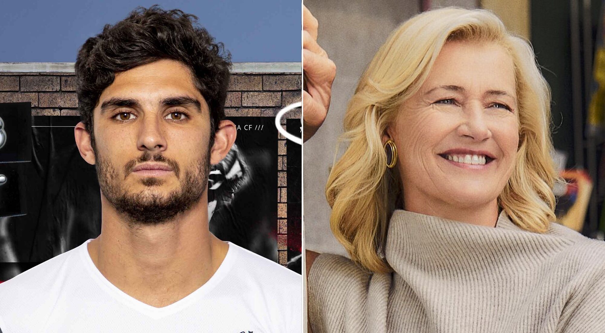 Gonçalo Guedes, jugador del Valencia C.F., y Ana Duato (&#39;Cuéntame&#39;)