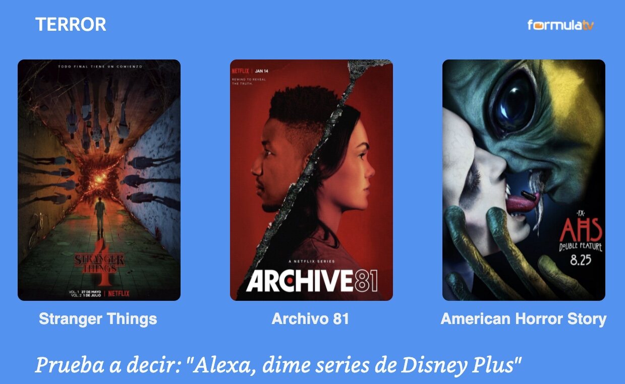 Series por género en la skill de FormulaTV