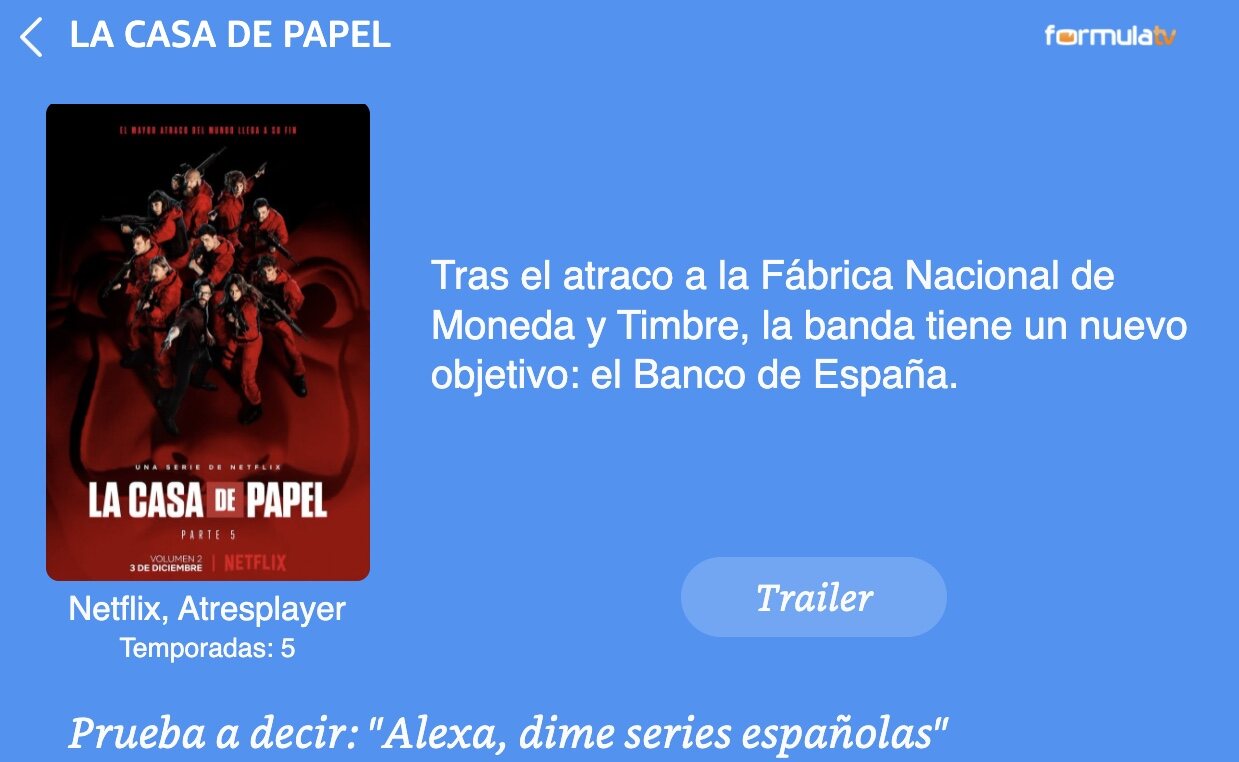 Detalle de una serie en la skill de FormulaTV