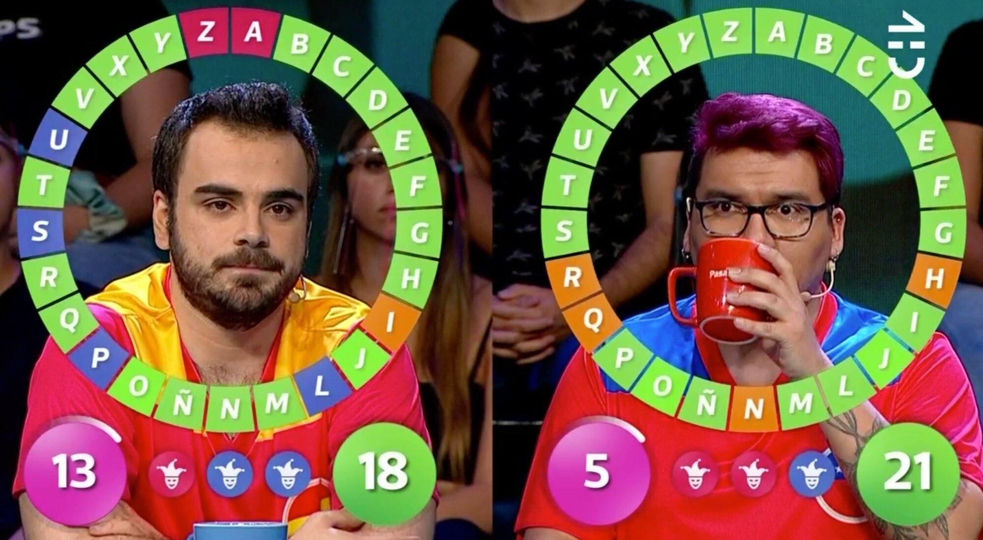 Pablo Díaz y Egor Montecinos concursando en el 'Mundial de Pasapalabra'