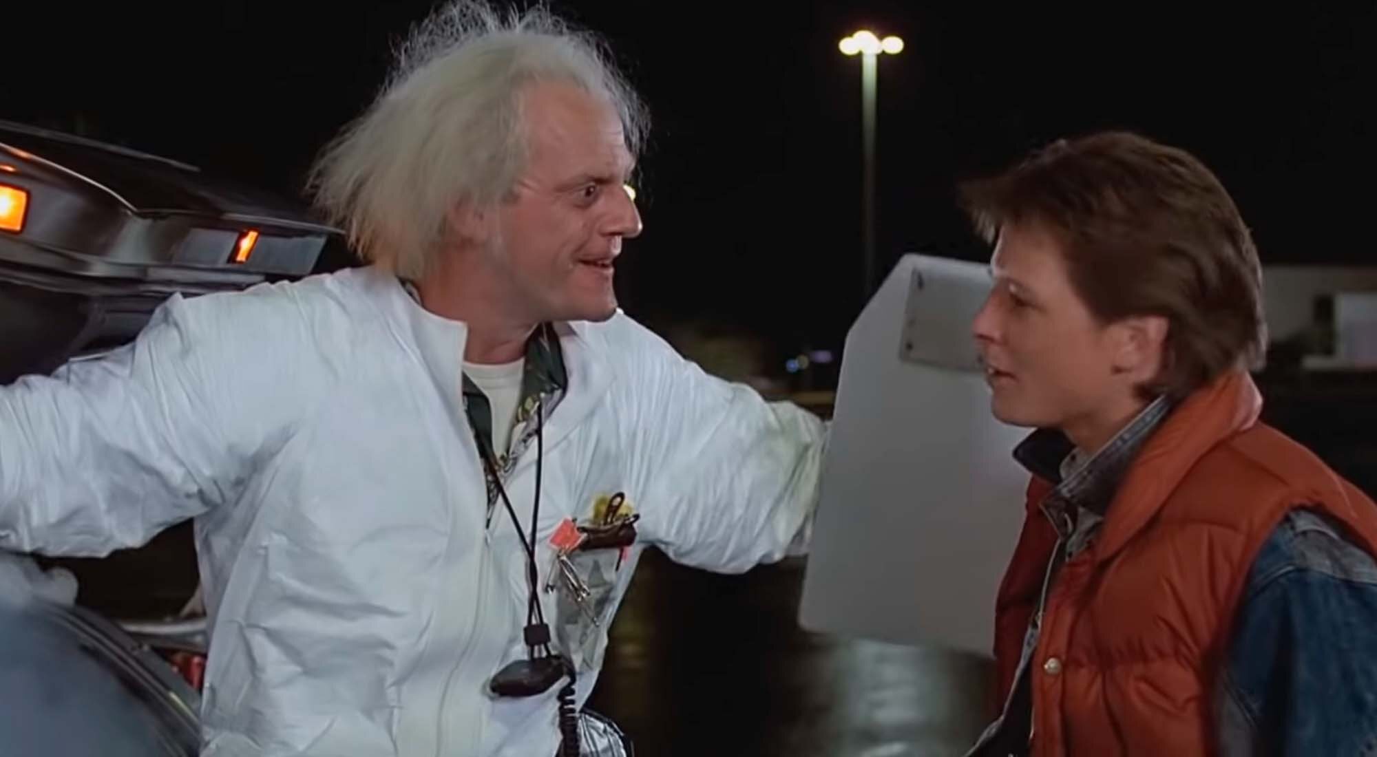 Christopher Lloyd y Michael J. Fox en 'Regreso al futuro'