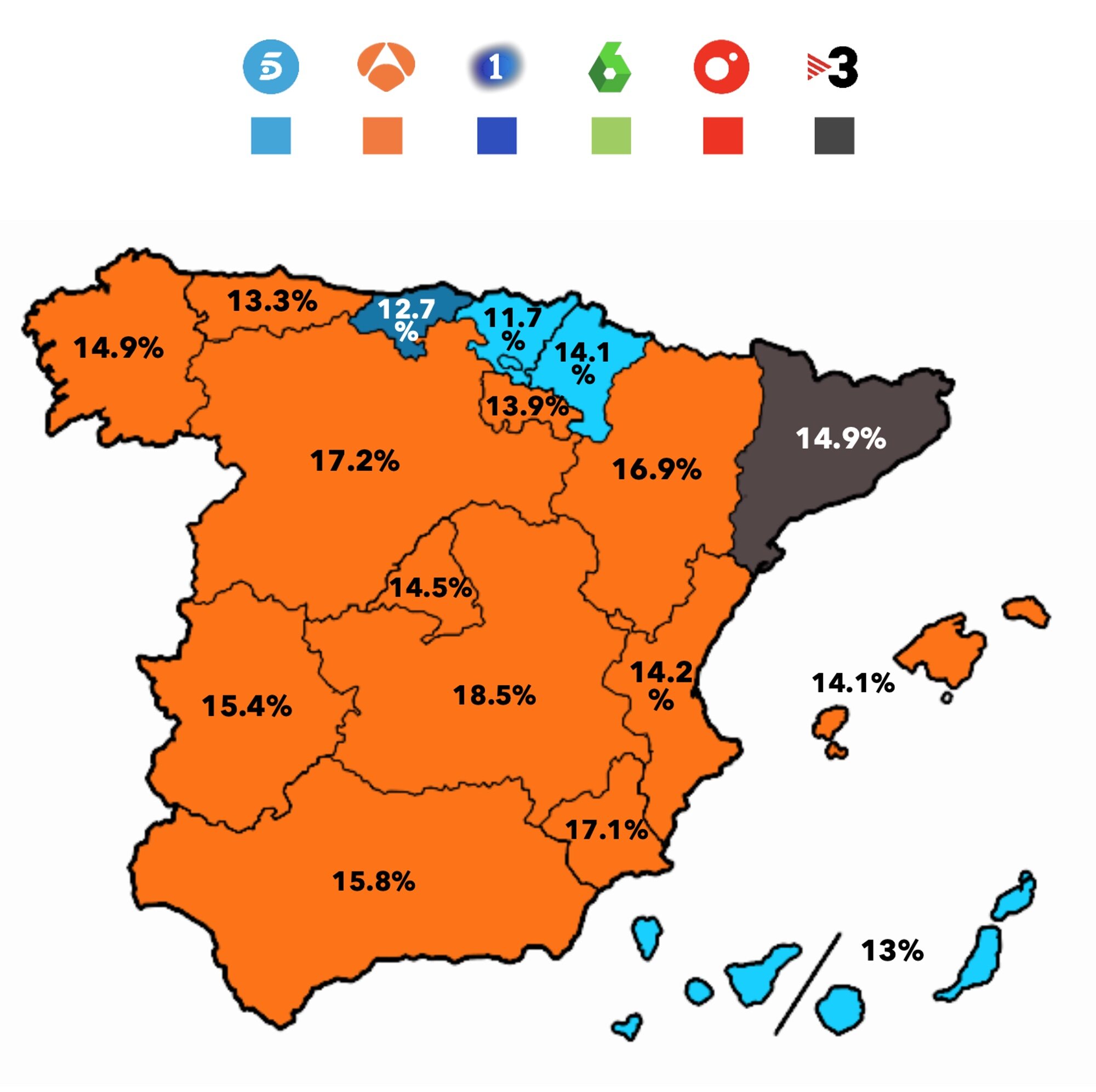 ¿Quién lidera por Comunidades Autónomas?