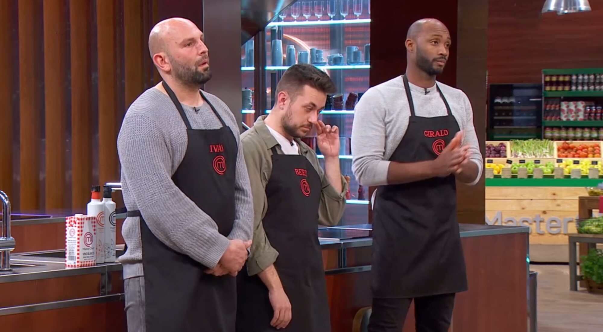 Iván, Berto y Giraldo, antes de conocer la expulsión del segundo de &#39;Masterchef 10&#39;