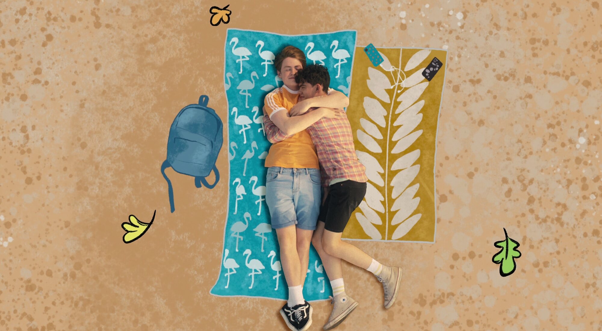 Nick y Charlie en la playa en 'Heartstopper'