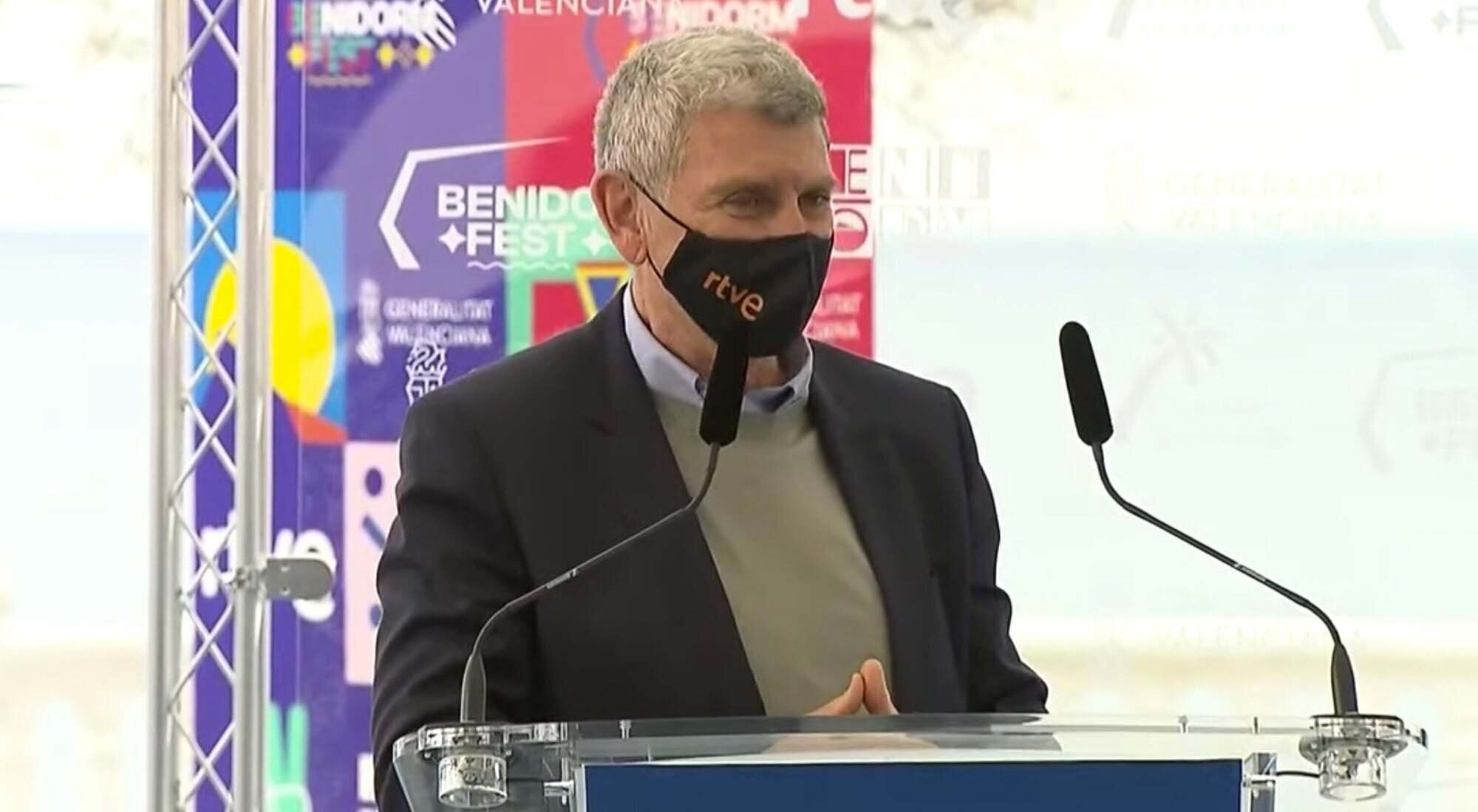 José Manuel Pérez Tornero, durante la rueda de prensa del Benidorm Fest