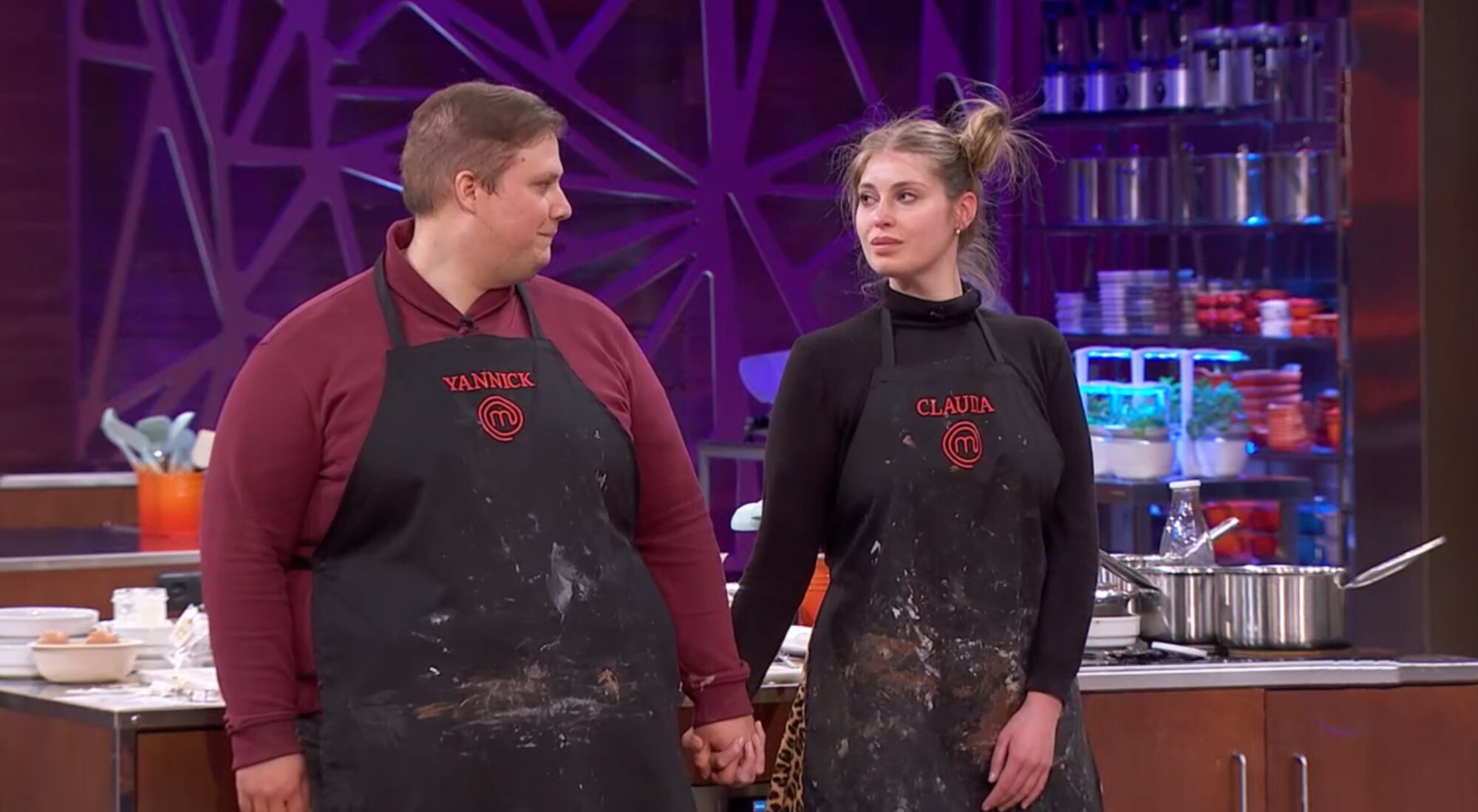 Yannick y Claudia, antes de conocer que ninguno sería expulsado de 'Masterchef 10'