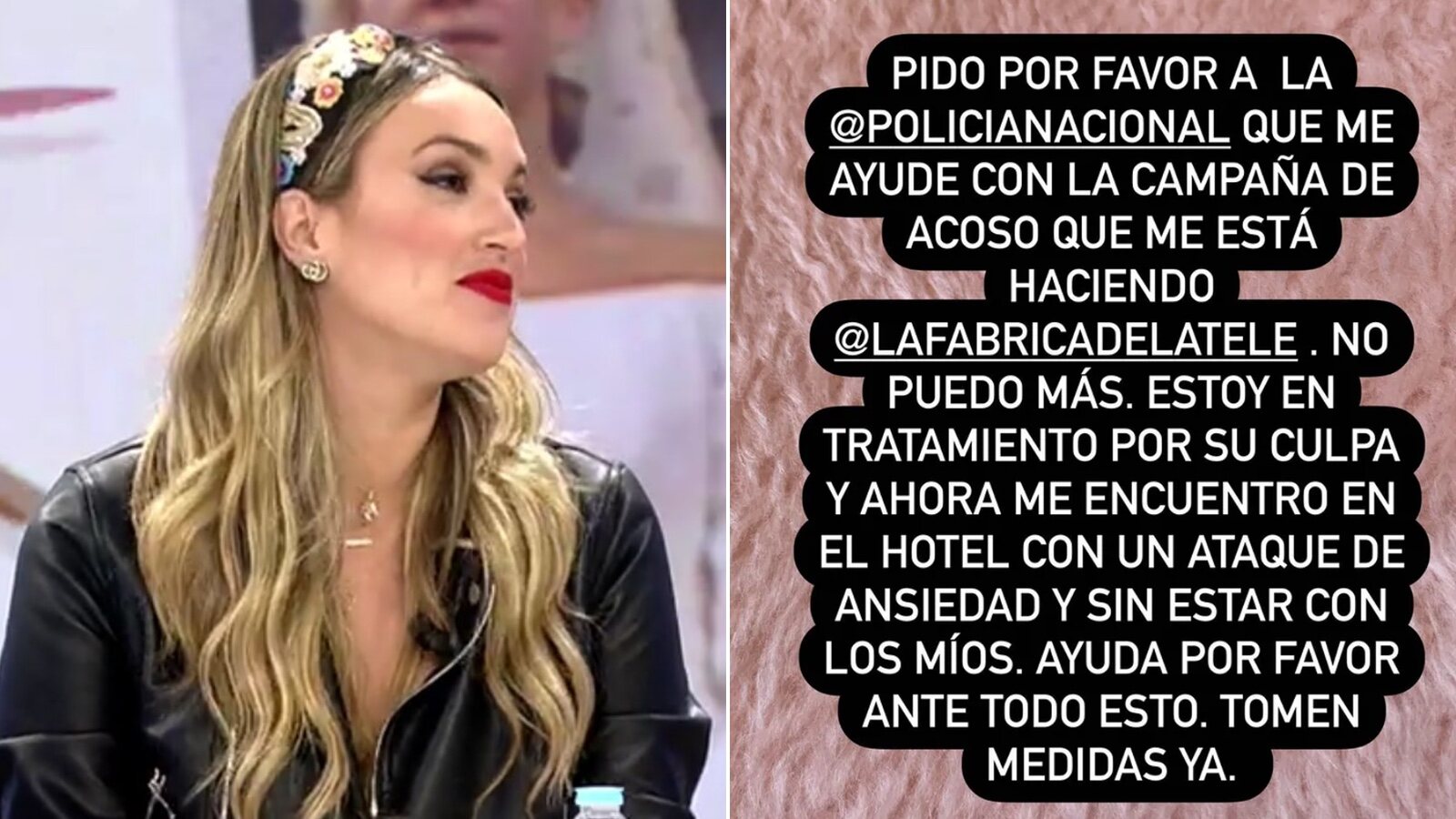 Marta Riesco, pidiendo ayuda a la Policía Nacional