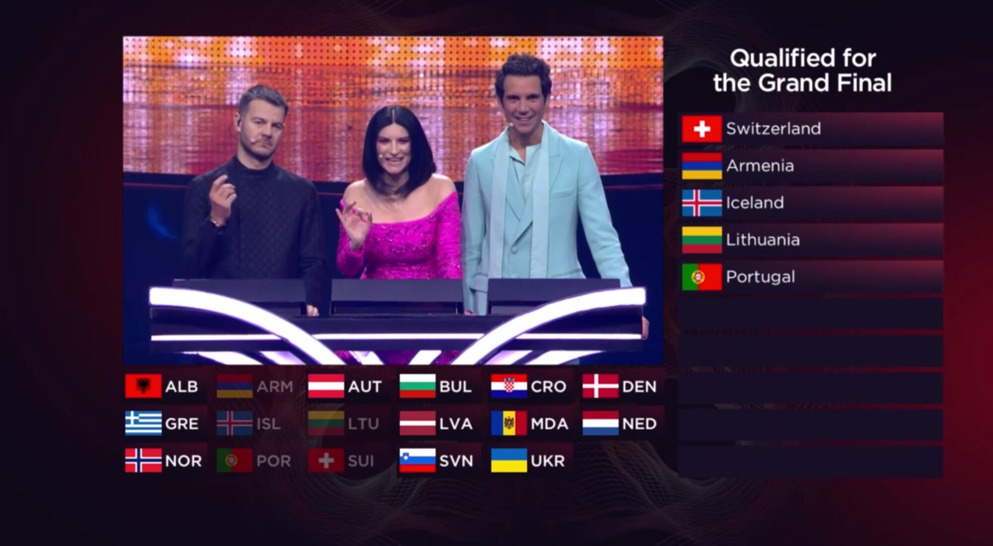 Laura Pausini, en la semifinal del 'Festival de Eurovisión 2022'