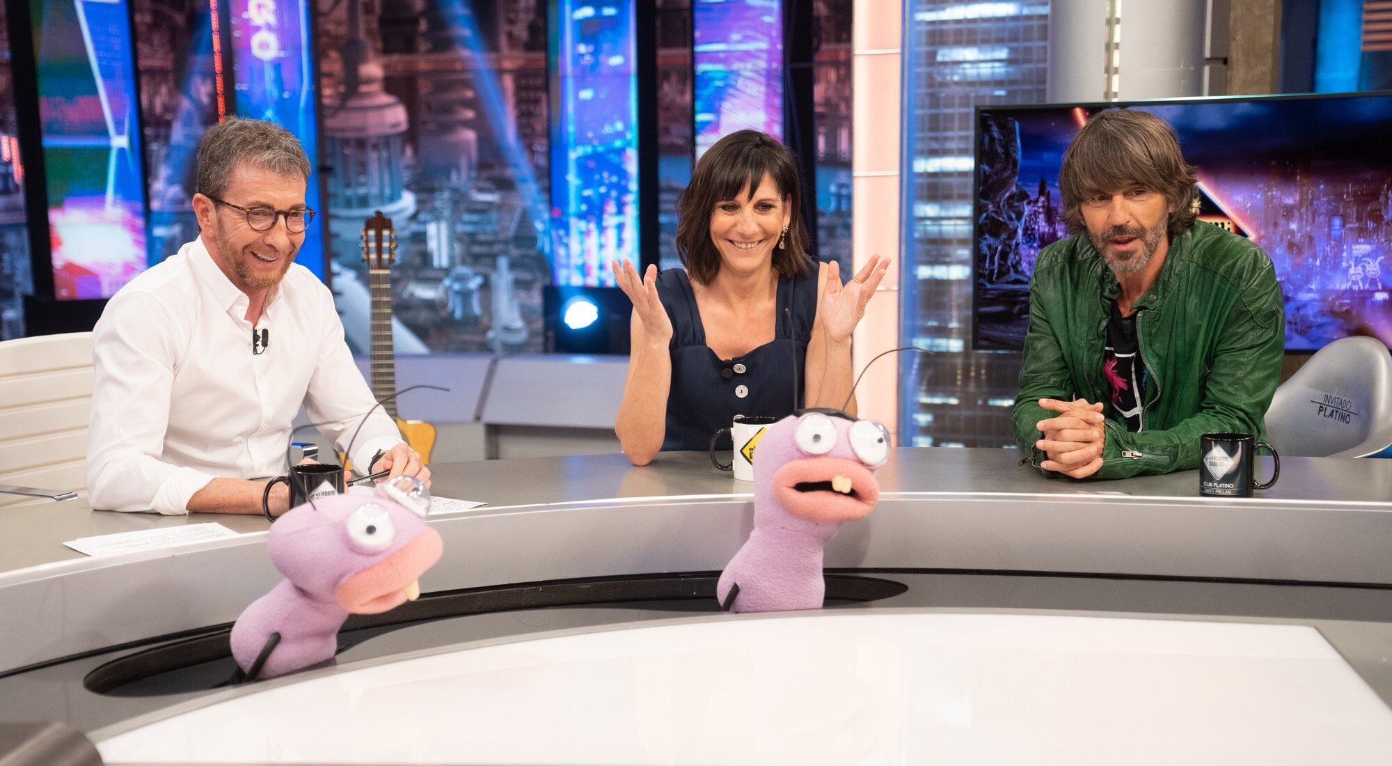 Pablo Motos, Malena Alterio y Santi Millán, en 'El hormiguero'