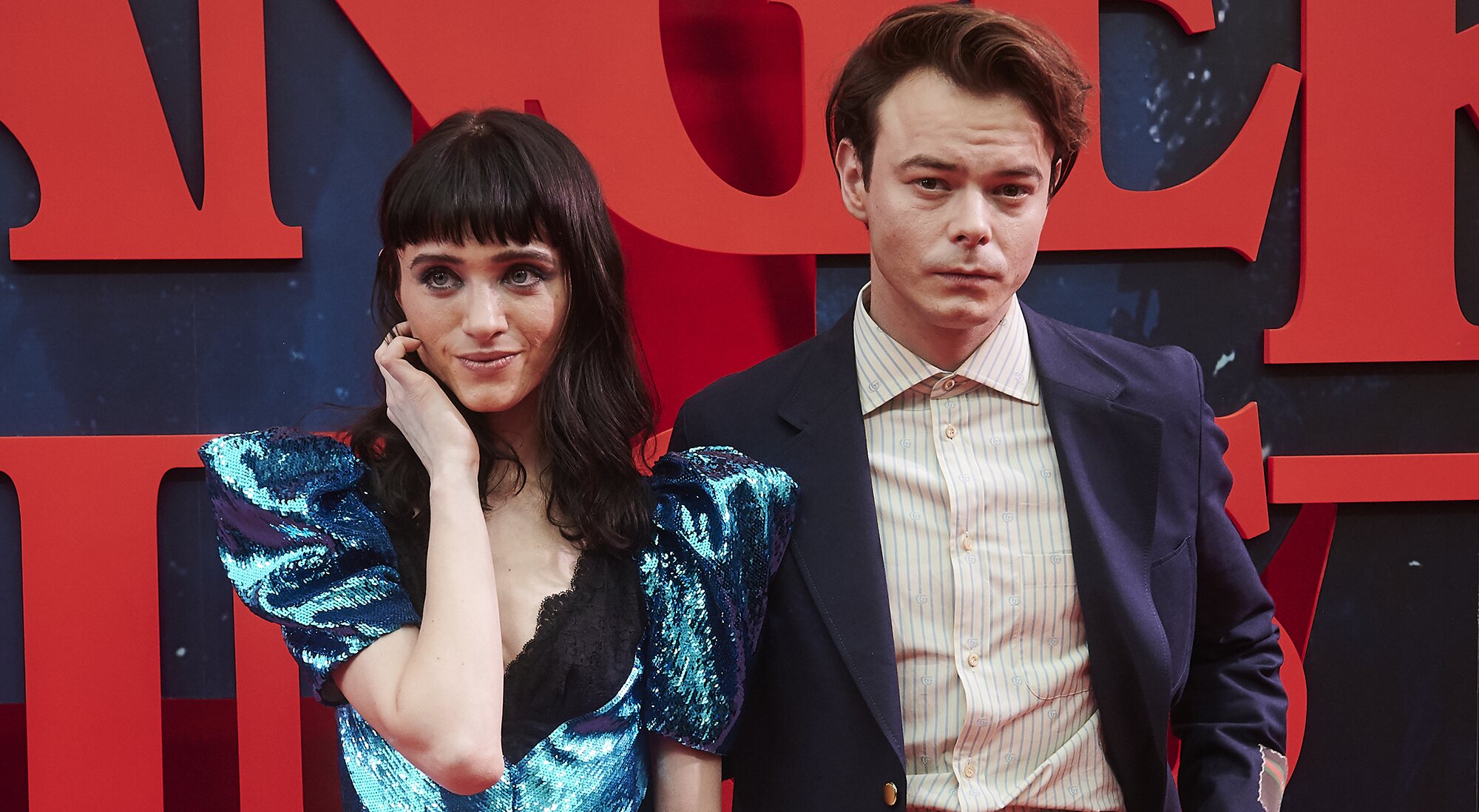 Natalia Dyer y Charlie Heaton durante su paso por Madrid