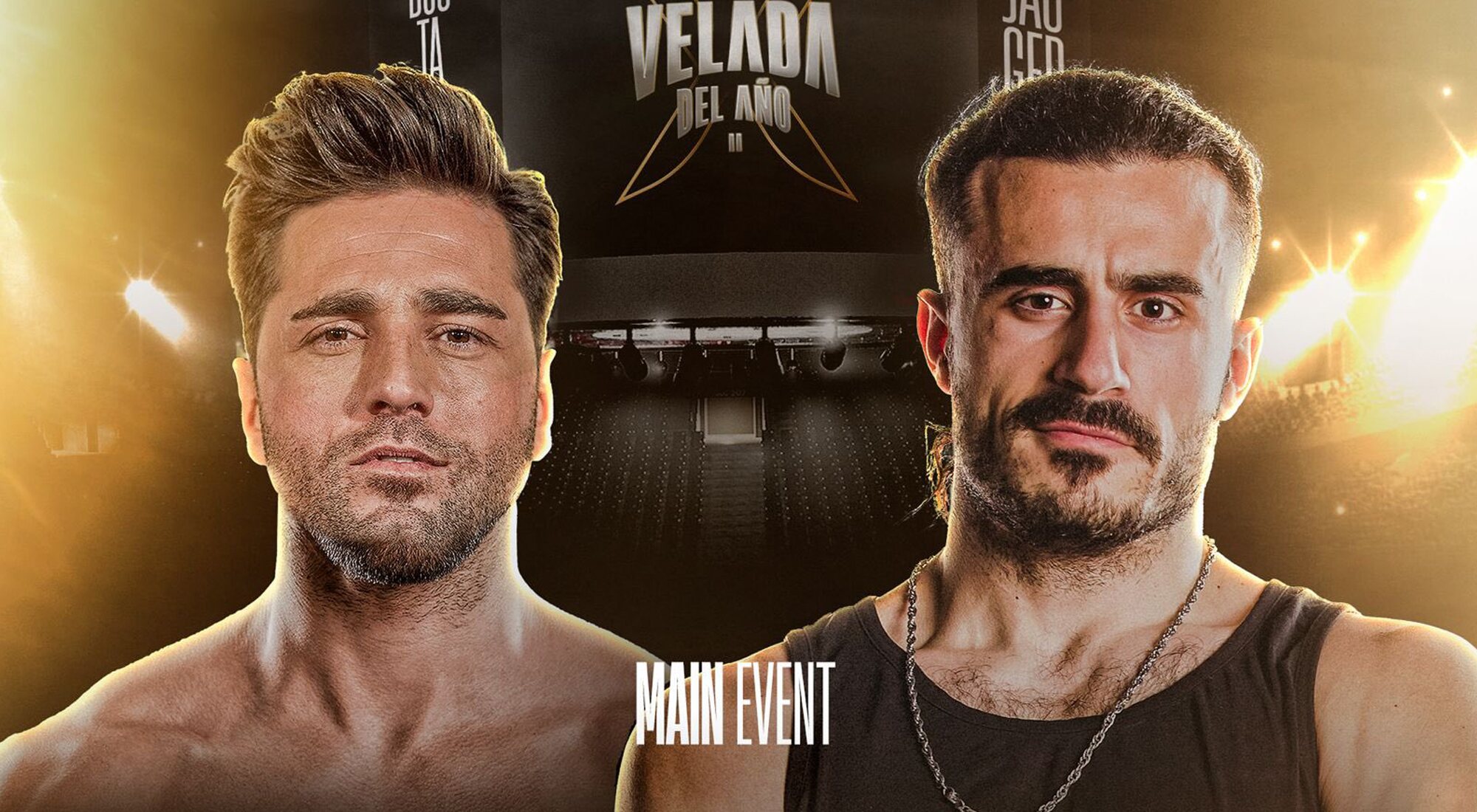 David Bustamante, junto a su rival Mister Jagger, en el cartel de &quot;La velada del año 2&quot;