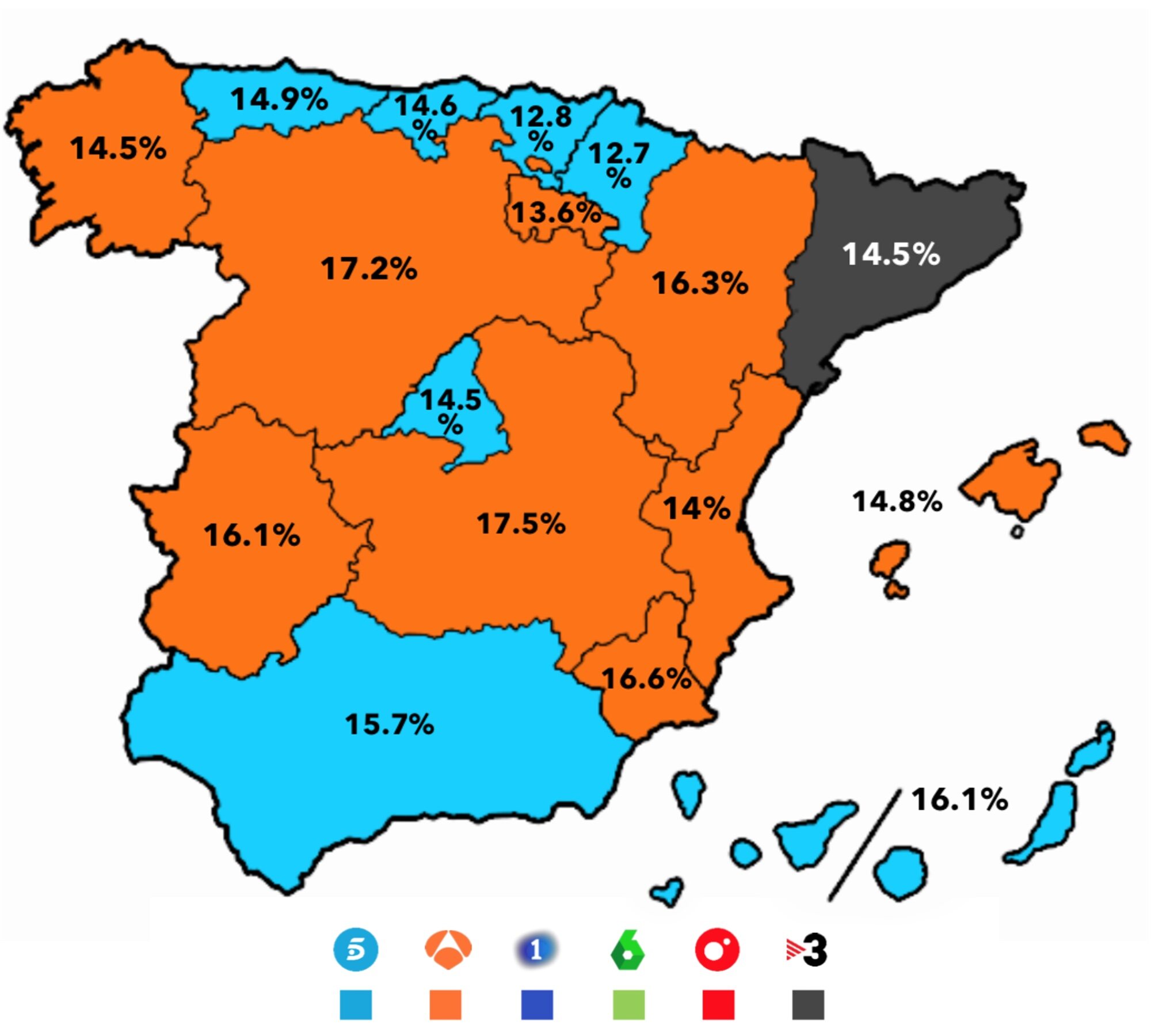 Liderazgos por Comunidades Autónomas
