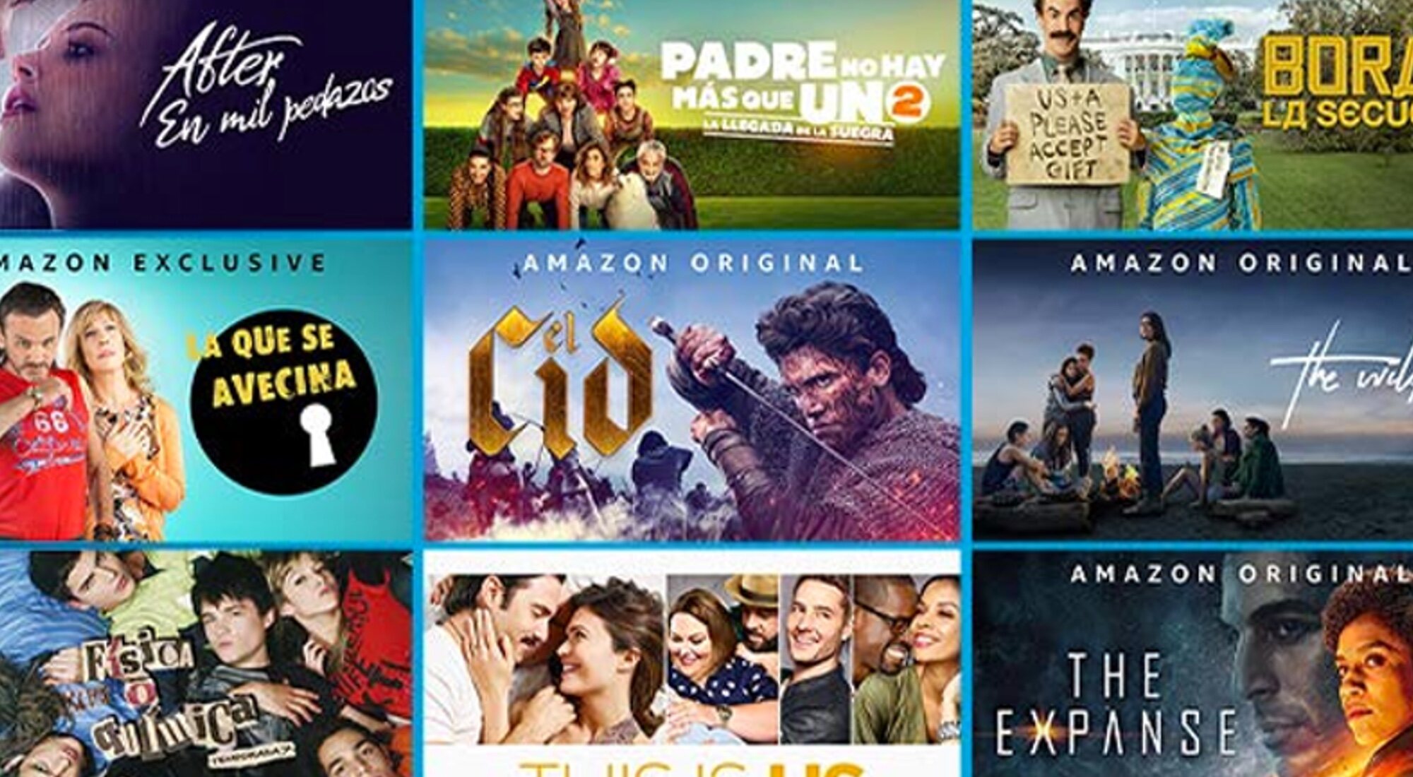 Interfaz de Amazon Prime Video
