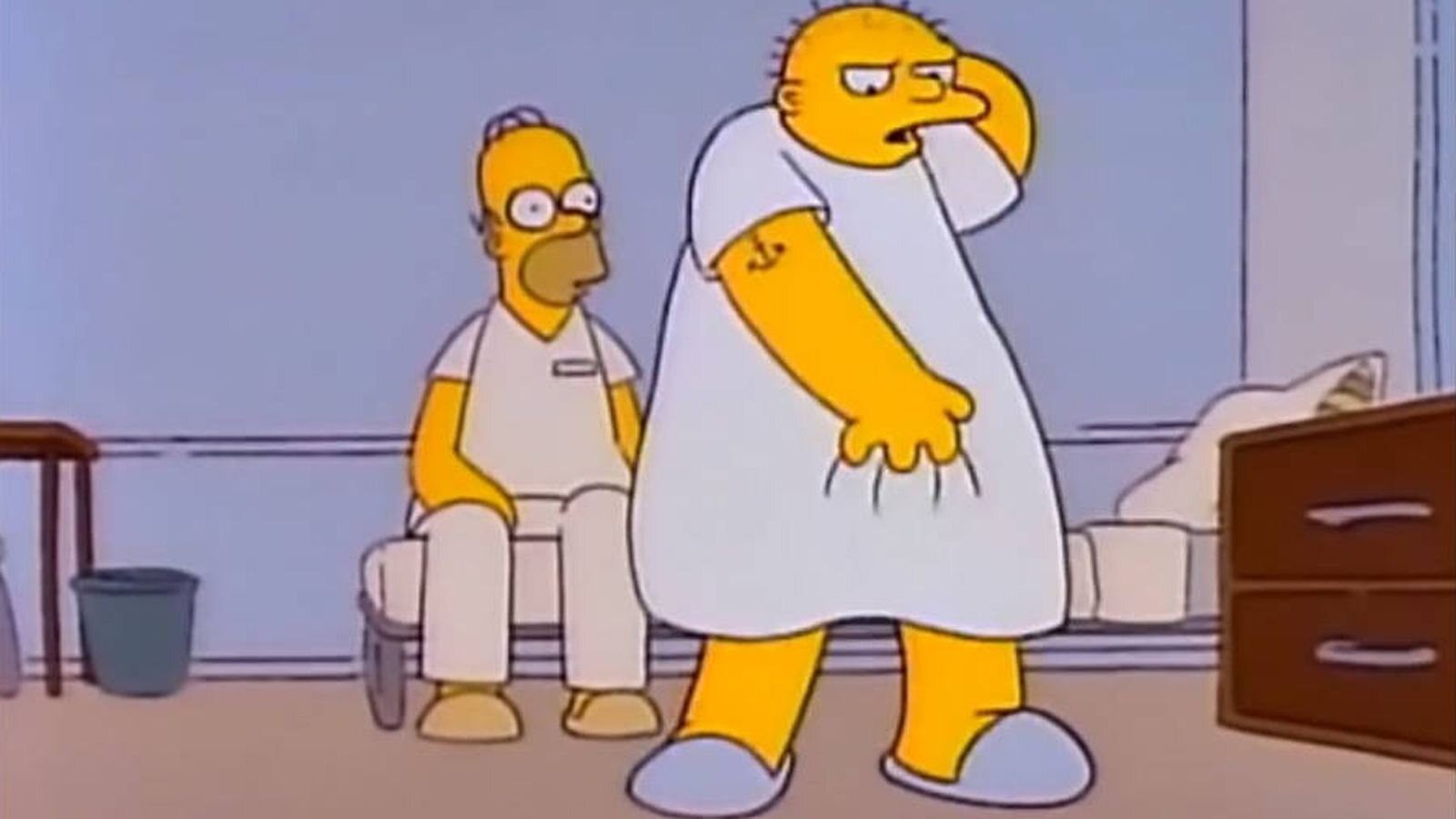 Homer Simpson y el personaje al que dobló Michael Jackson