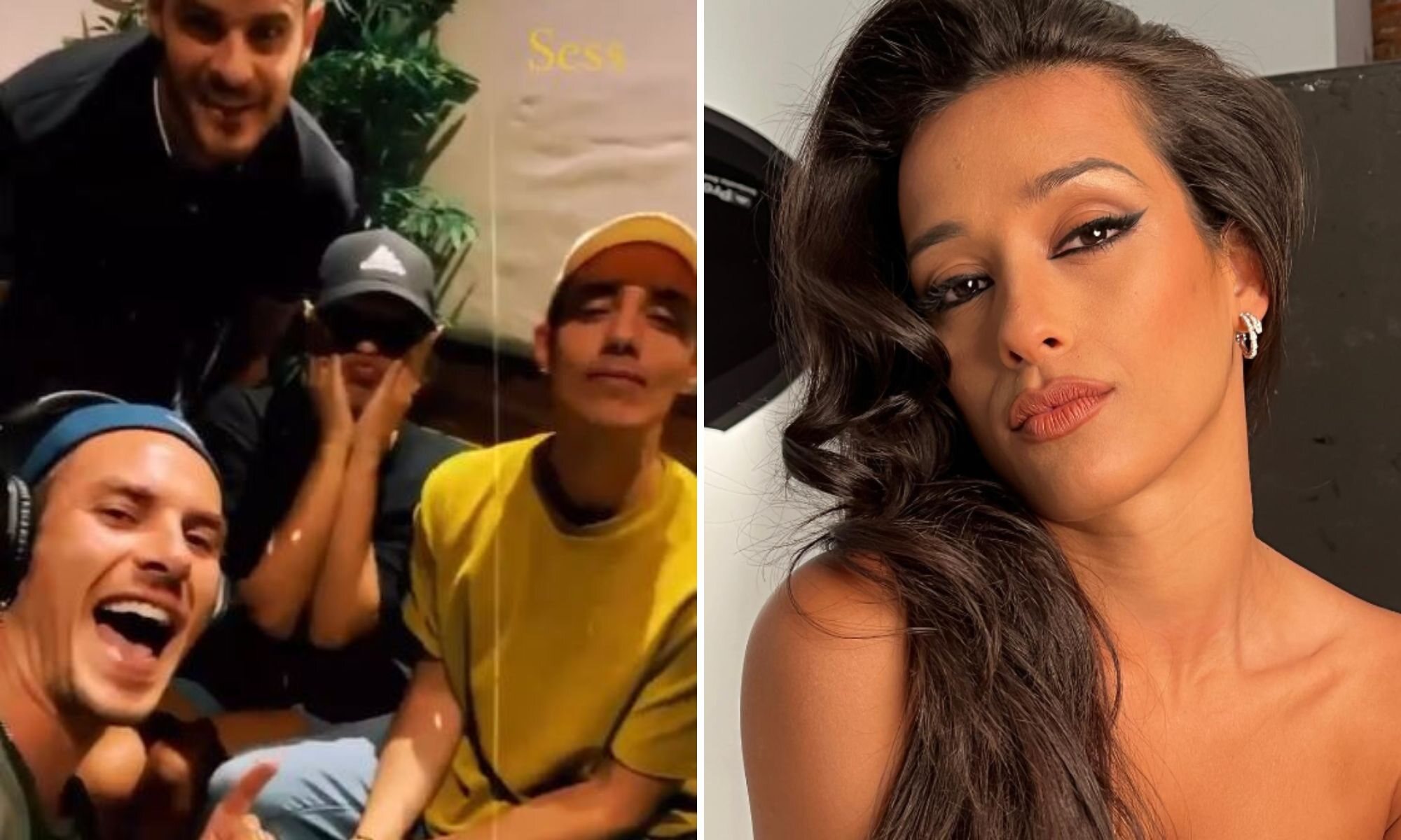 Chanel, Leroy Sánchez y Andrés de Dvicio en el estudio