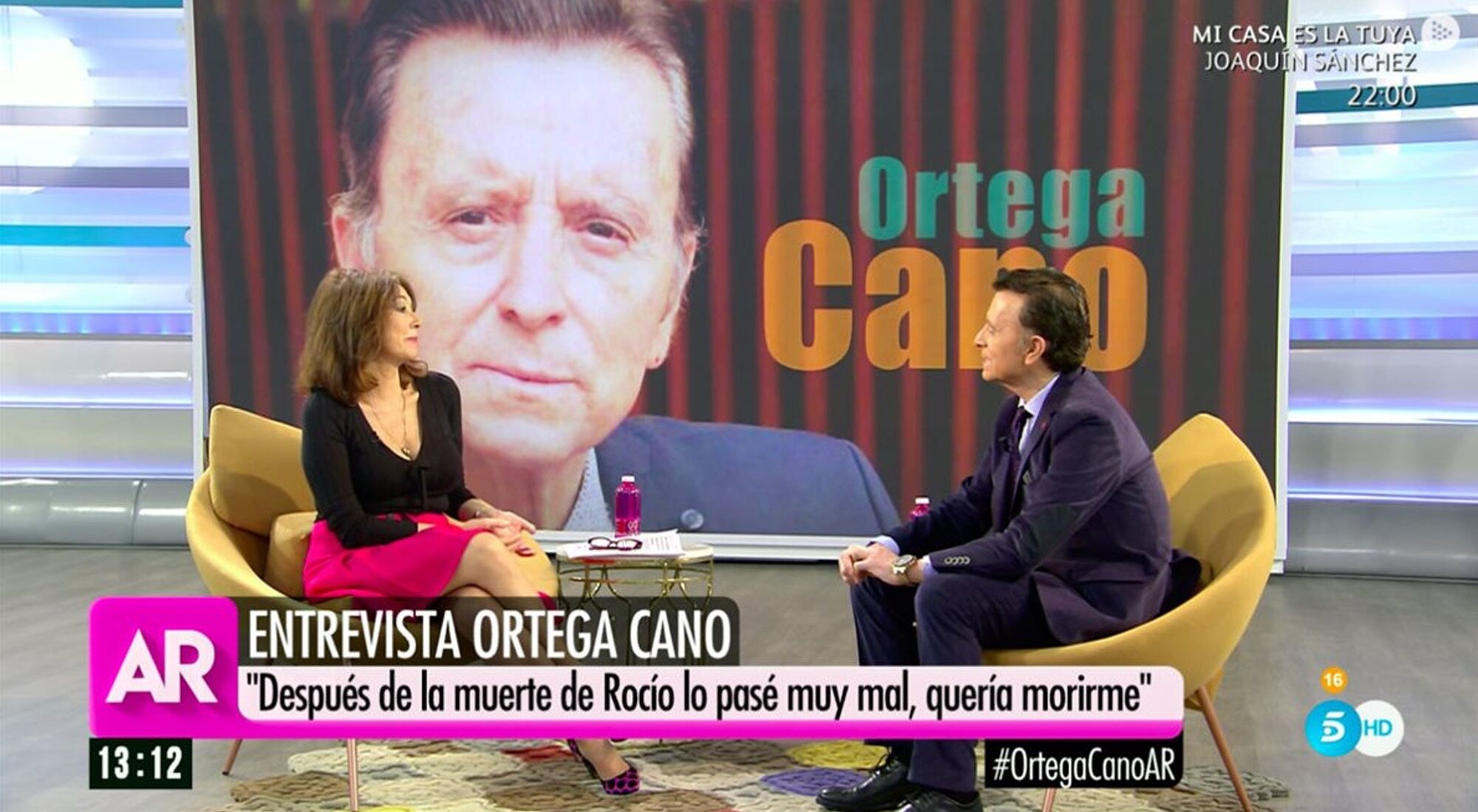 Ana Rosa Quintana entrevistando a Ortega Cano en 2018