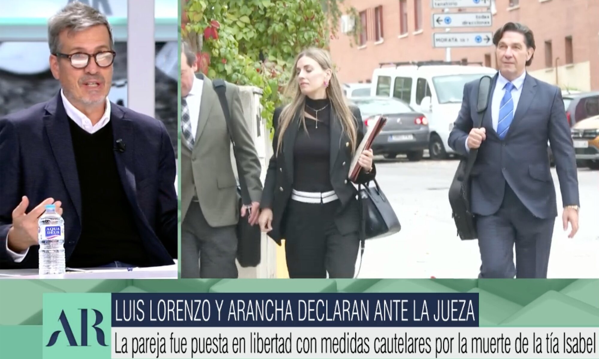 Arancha Palomino y Luis Lorenzo, en su llegada al juzgado