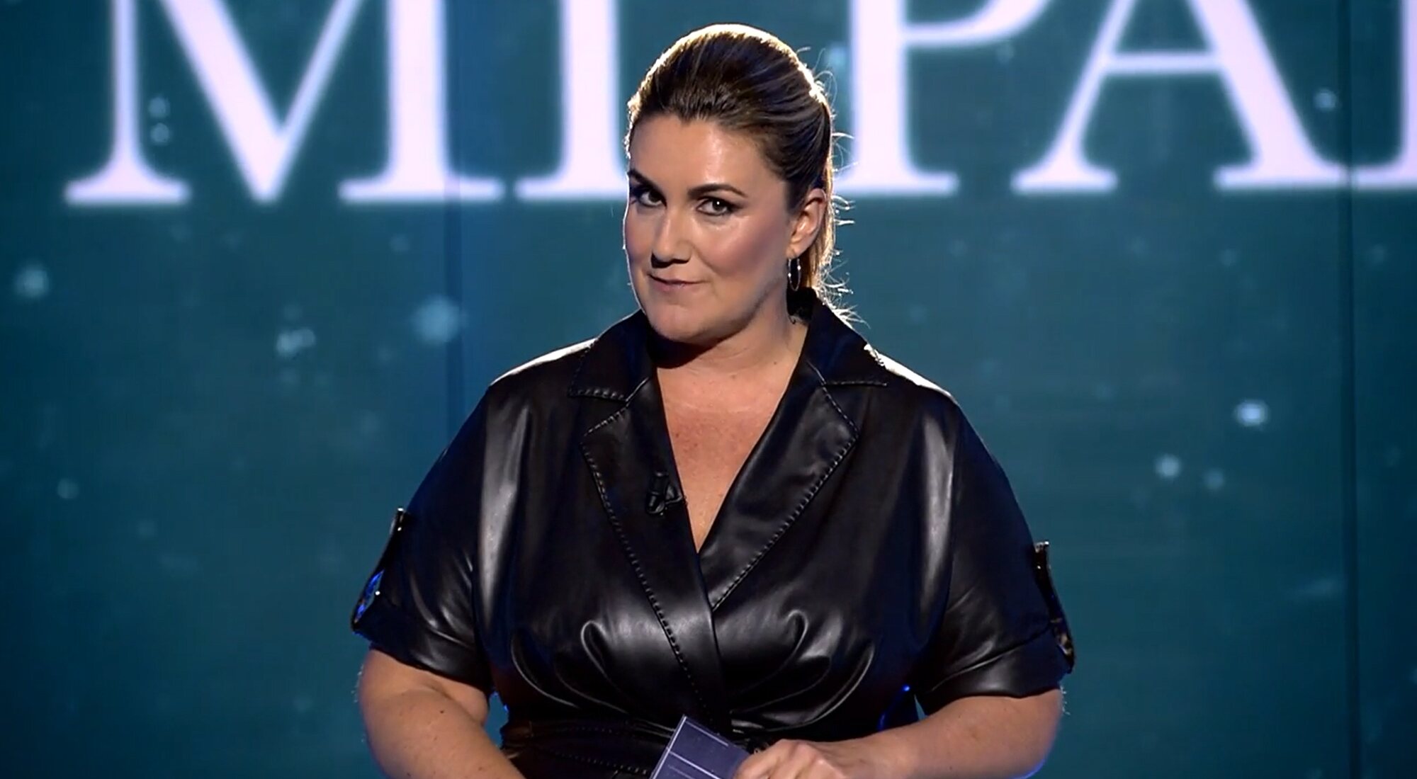 Carlota Corredera en el plató de '¿Quién es mi padre?'