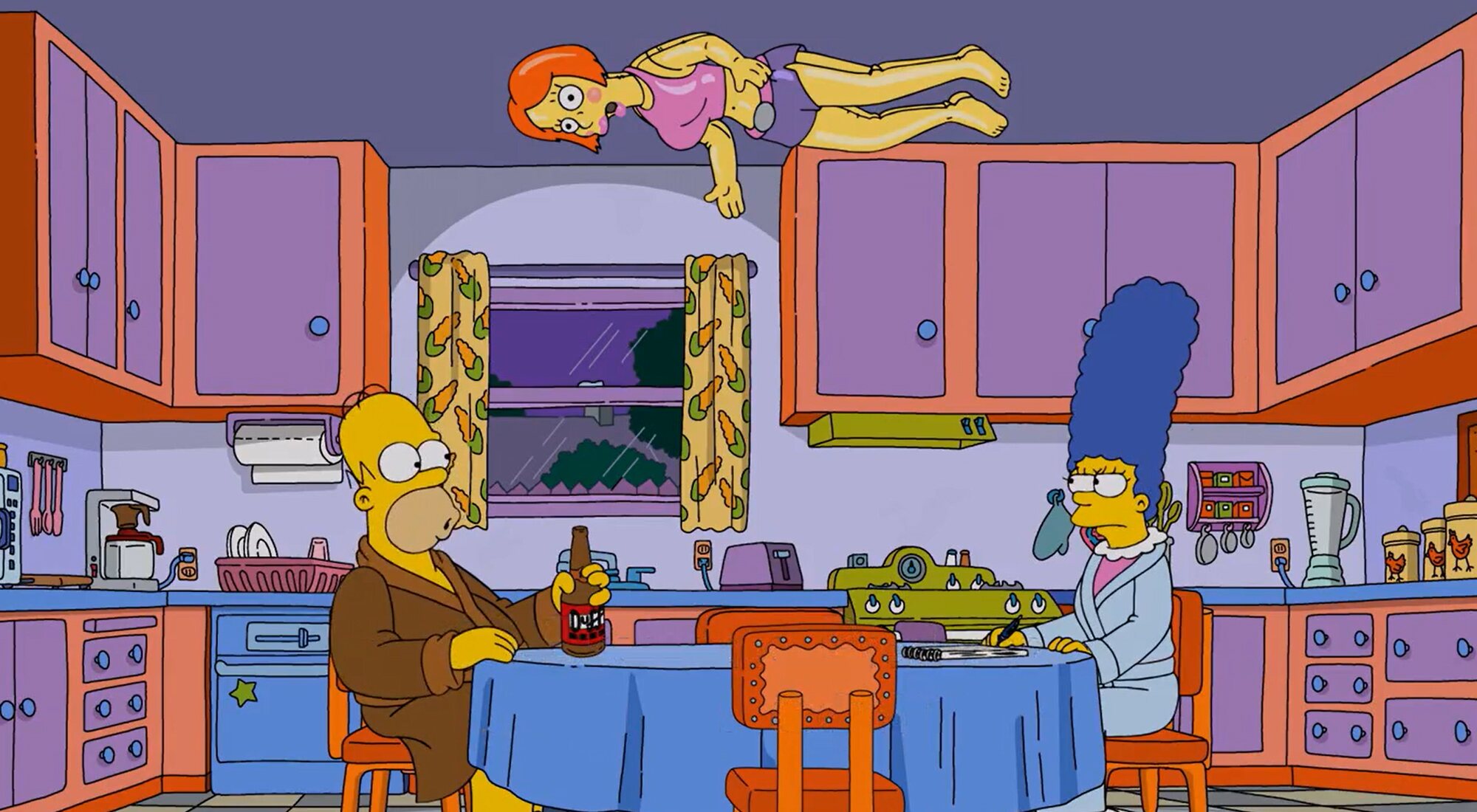 Homer y Marge hablan de la cena de Acción de Gracias del episodio 30x06 de 'Los Simpson'