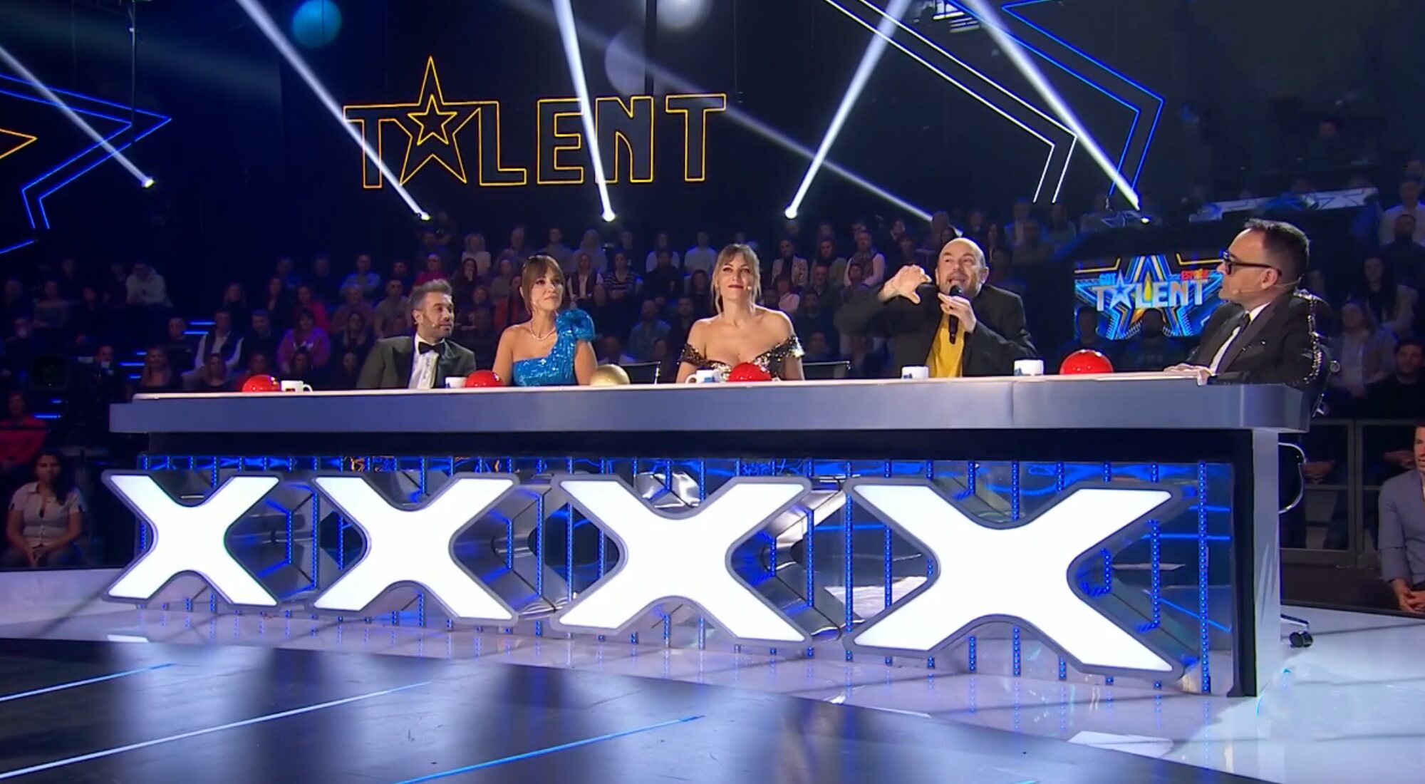 Jandro junto al jurado de &#39;Got Talent&#39; en su final