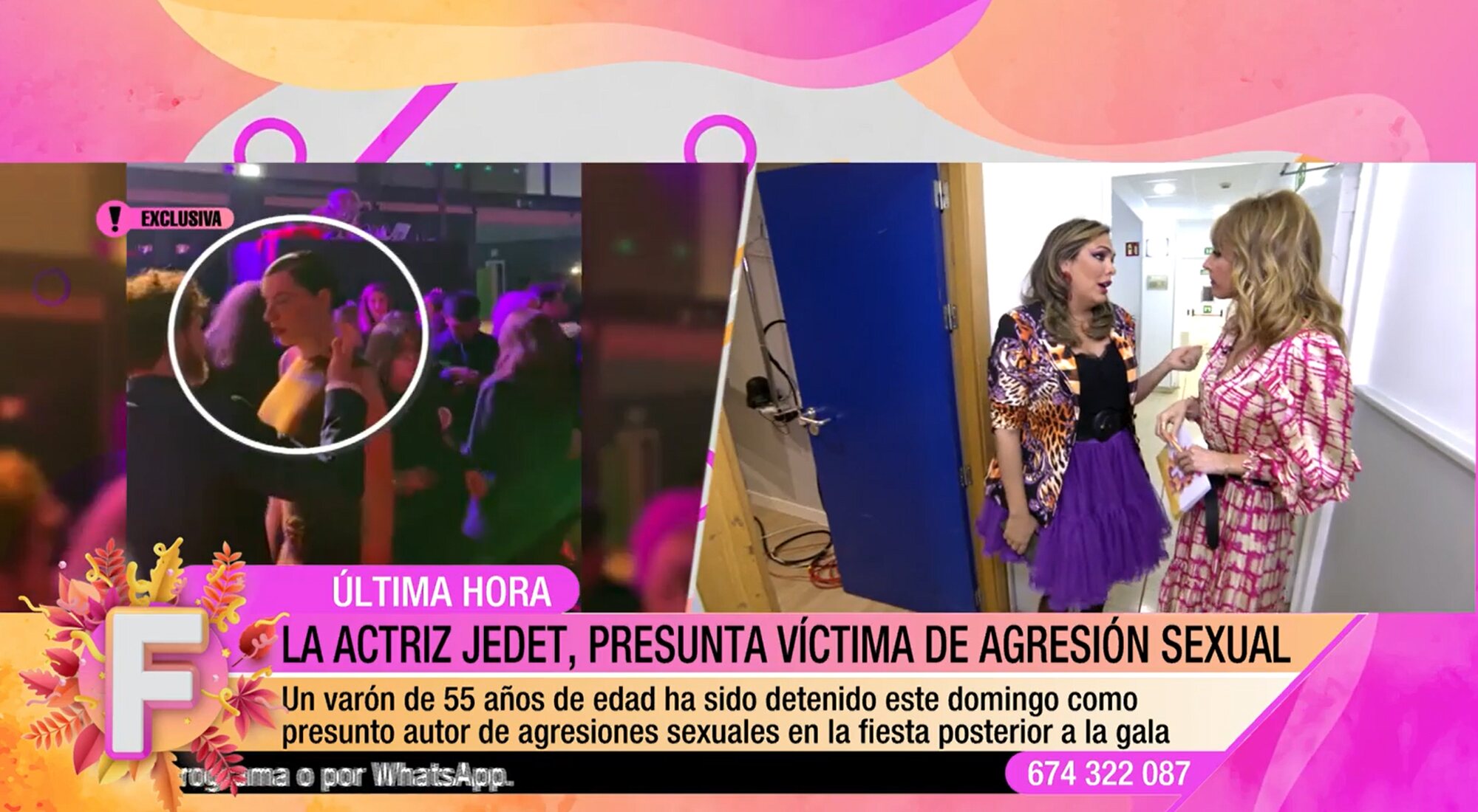 Amor Romeira comparte con Emma García el descontento de Jedet en 'Fiesta'