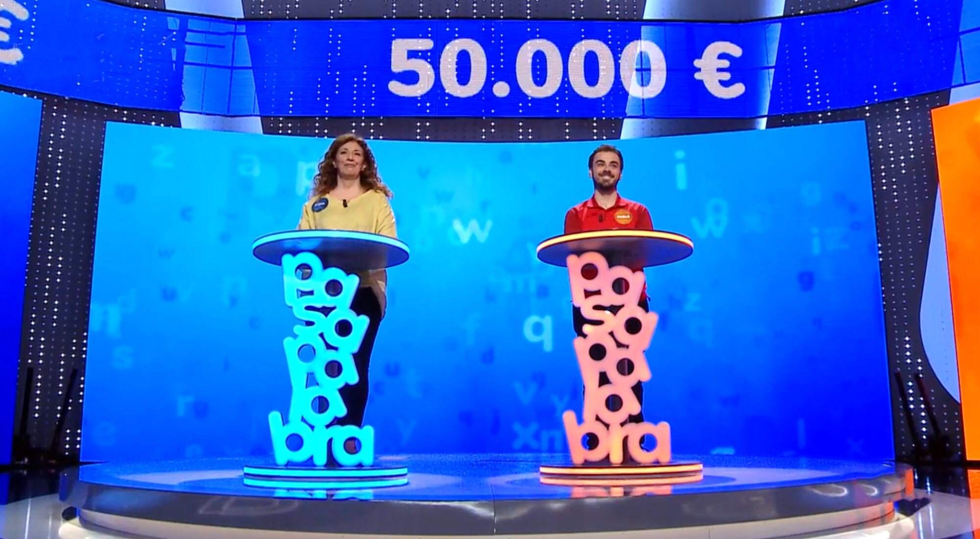 Sofía Álvarez y Pablo Díaz en la final del &quot;Duelo de campeones&quot; de &#39;Pasapalabra&#39;