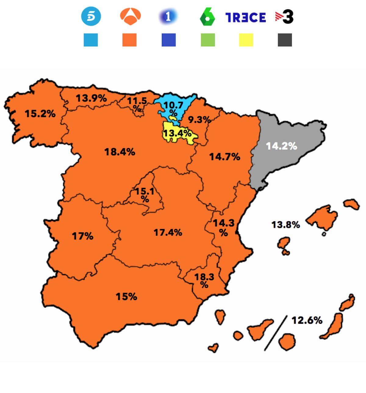 ¿Quién lidera por comunidades autónomas?