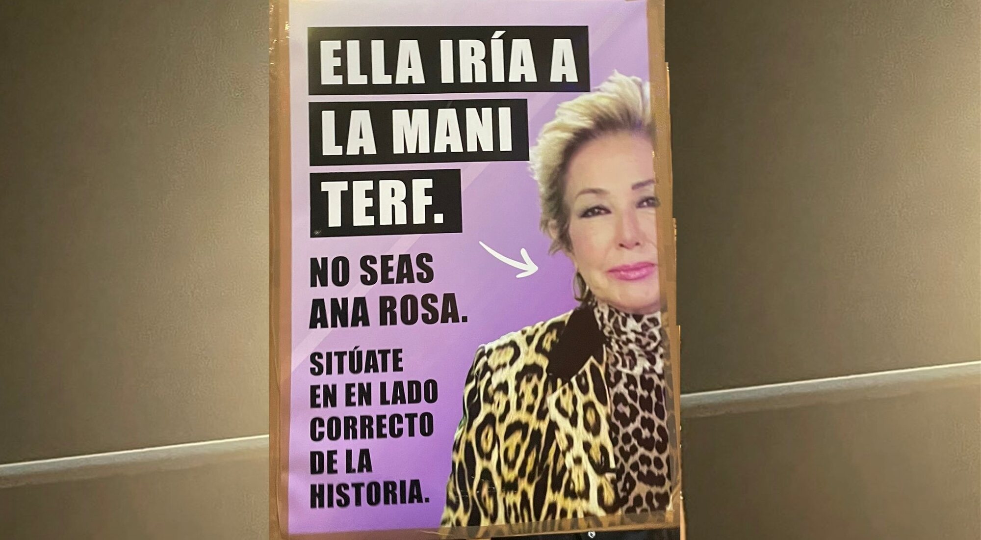 Pancarta sobre Ana Rosa Quintana