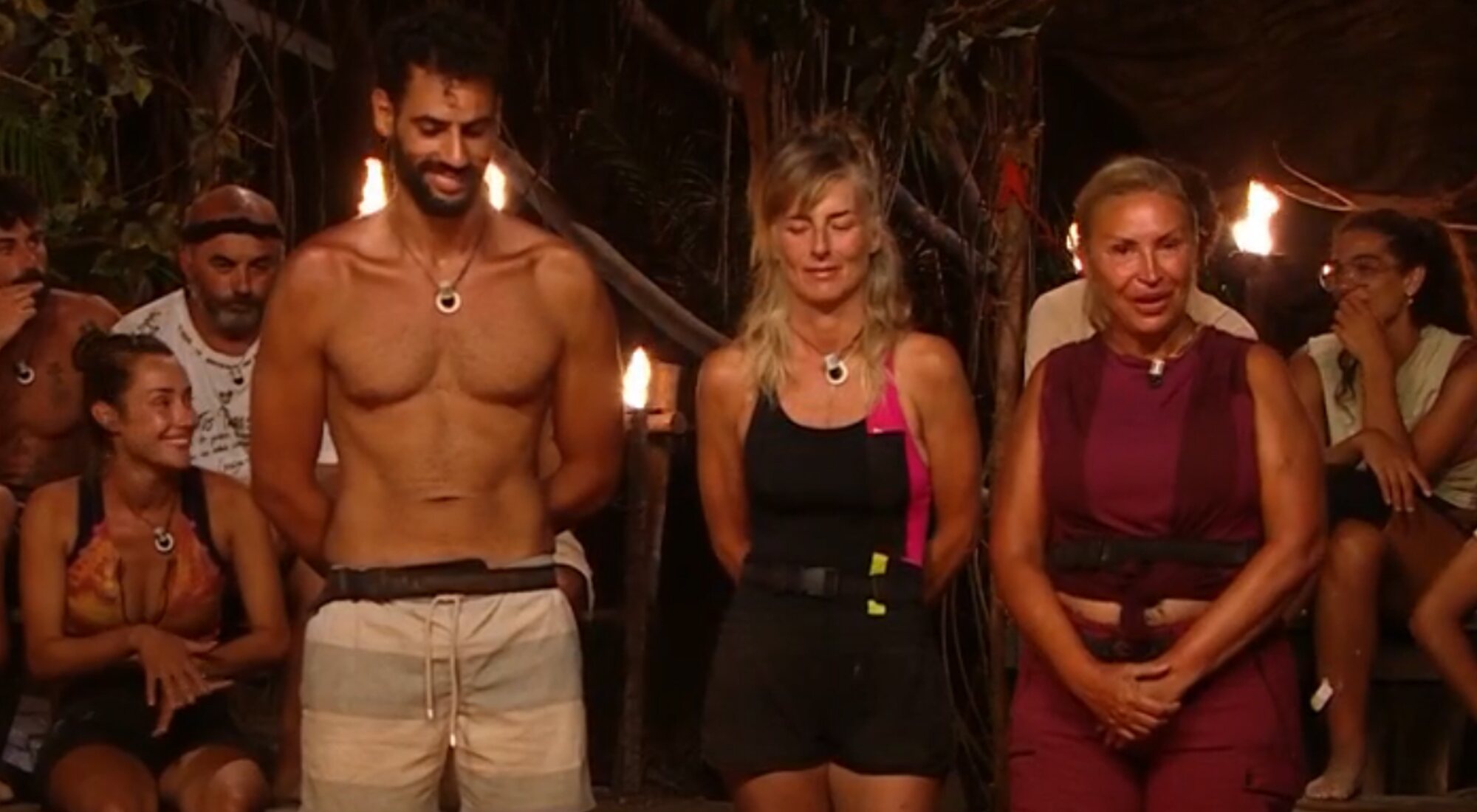 Asraf, Gabiela y Raquel, antes de conocer la eliminación de la segunda de 'Supervivientes 2023'