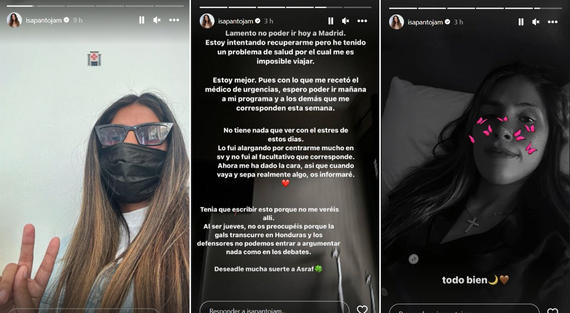 Isa Pantoja se muestra en varios stories de Instagram y explica por qué no acude a la gala de 'Supervivientes'