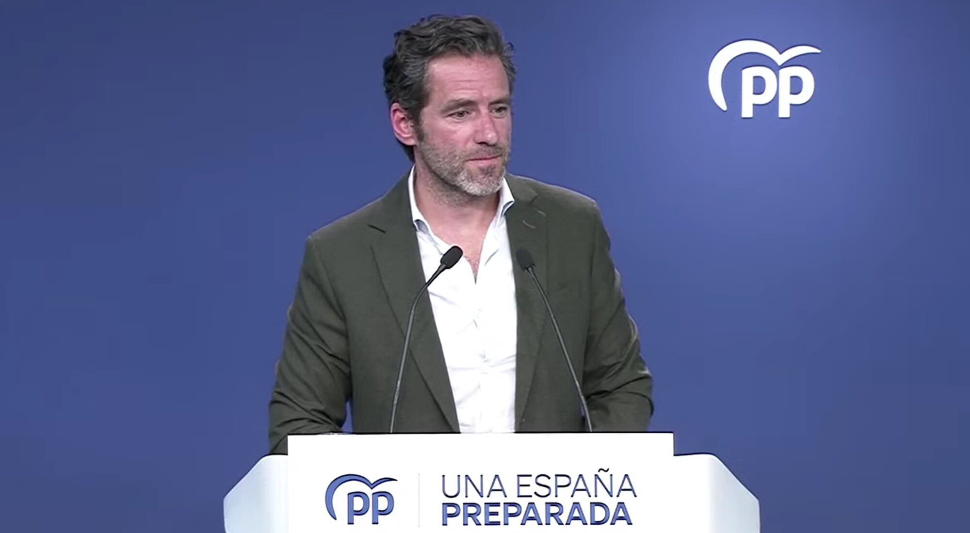 Borja Sémper, portavoz del Partido Popular, en rueda de prensa