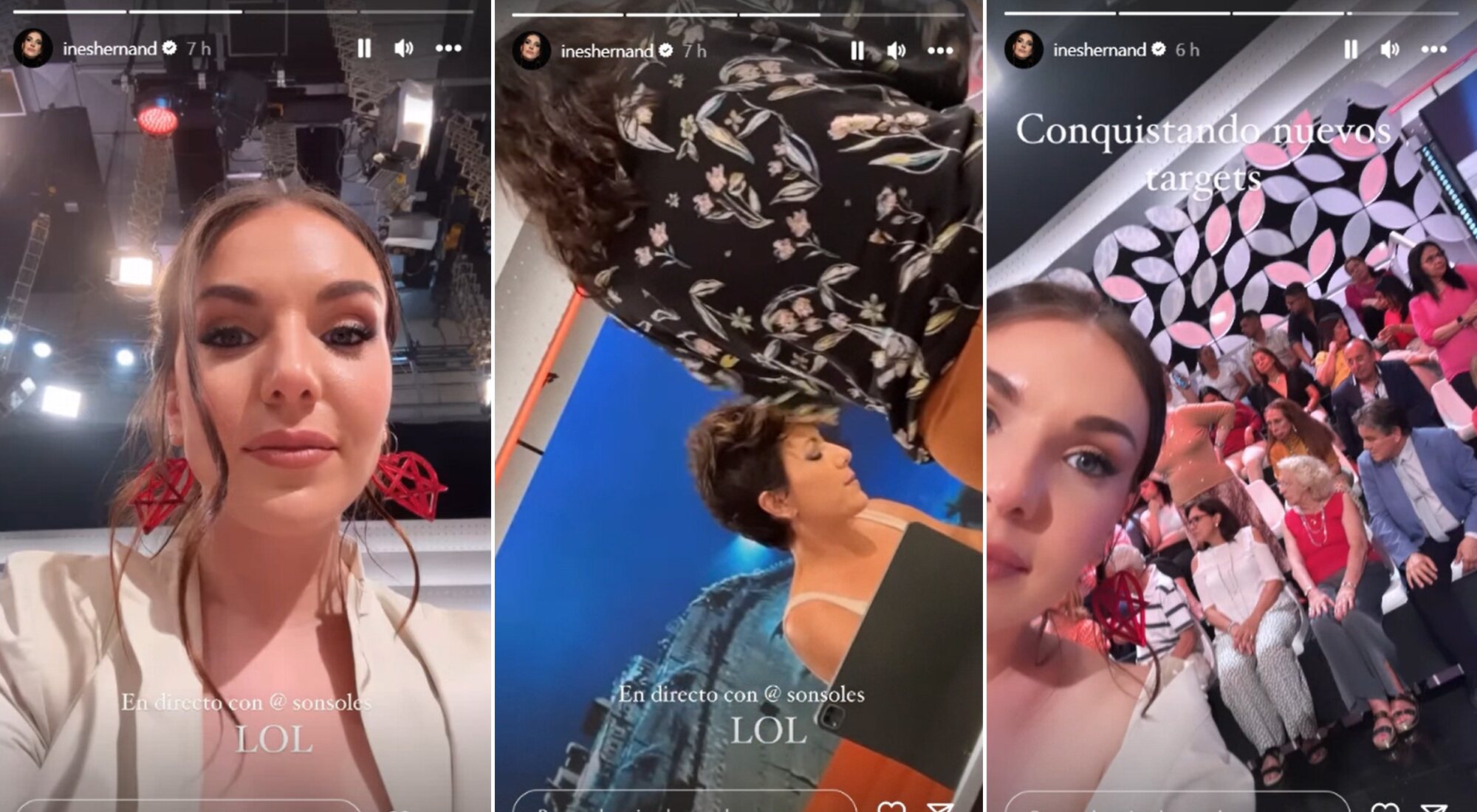 Inés Hernand comparte un par de stories desde el plató de &#39;Y ahora, Sonsoles&#39;