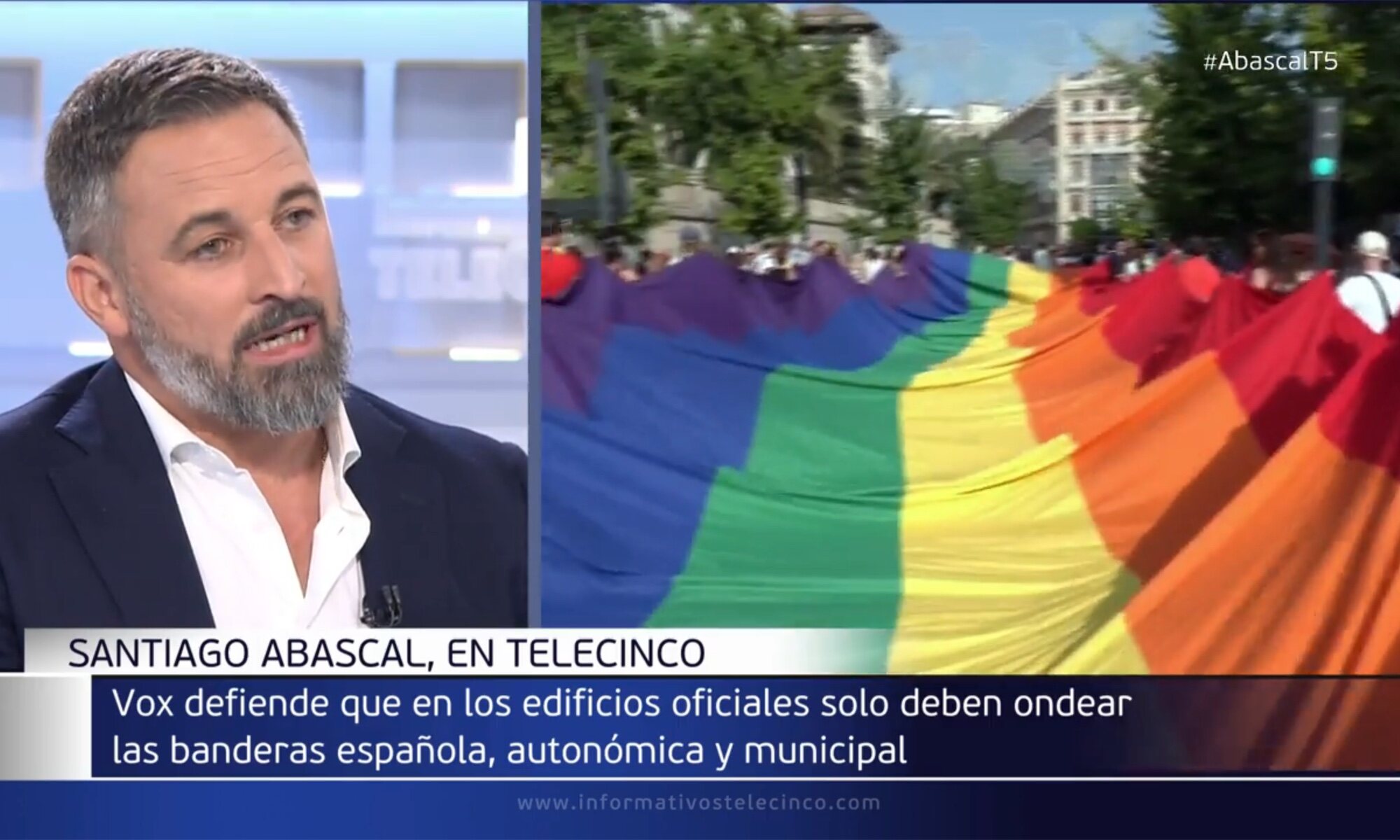 Santiago Abascal, en 'Informativos Telecinco'