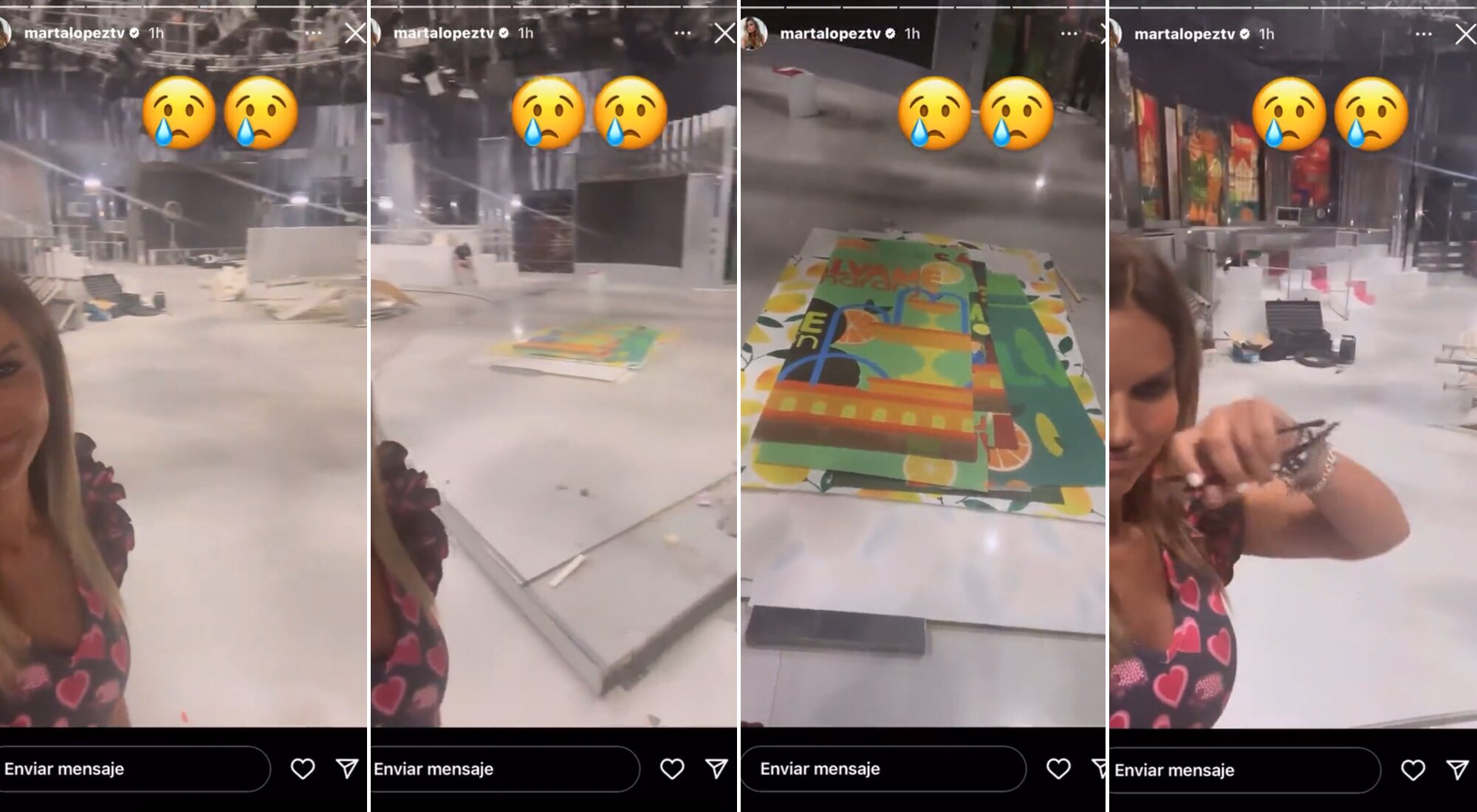 Marta López muestra el plató de 'Sálvame' desmontado en su cuenta de Instagram
