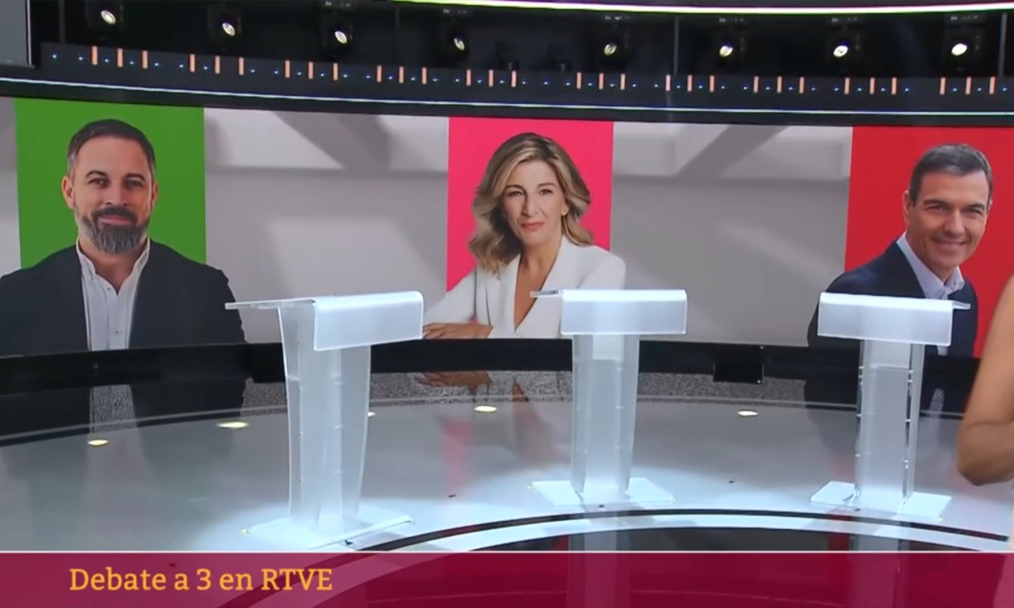 Plató del debate a 3 de RTVE