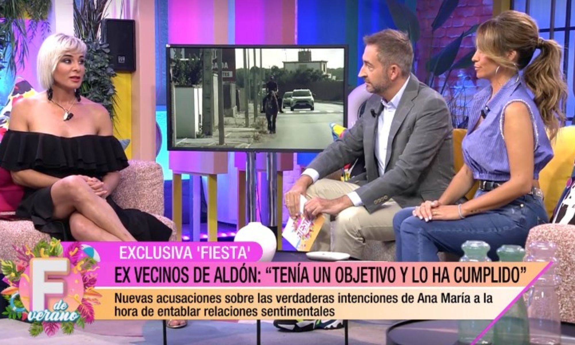 Ana María Aldón junto a Frank Blanco y María Verdoy en 'Fiesta'