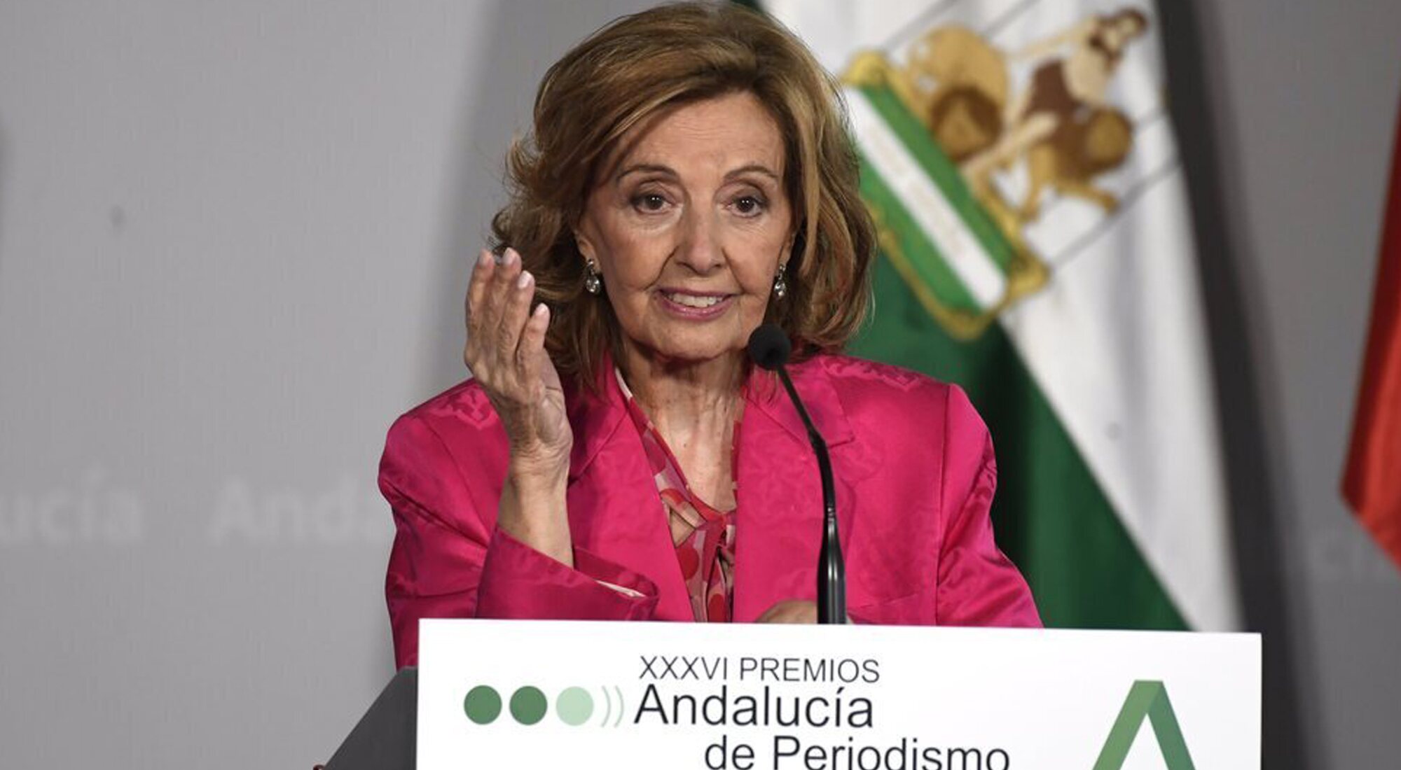 María Teresa Campos, tras recoger el Premio Andalucía de Periodismo que le otorgaron en 2022