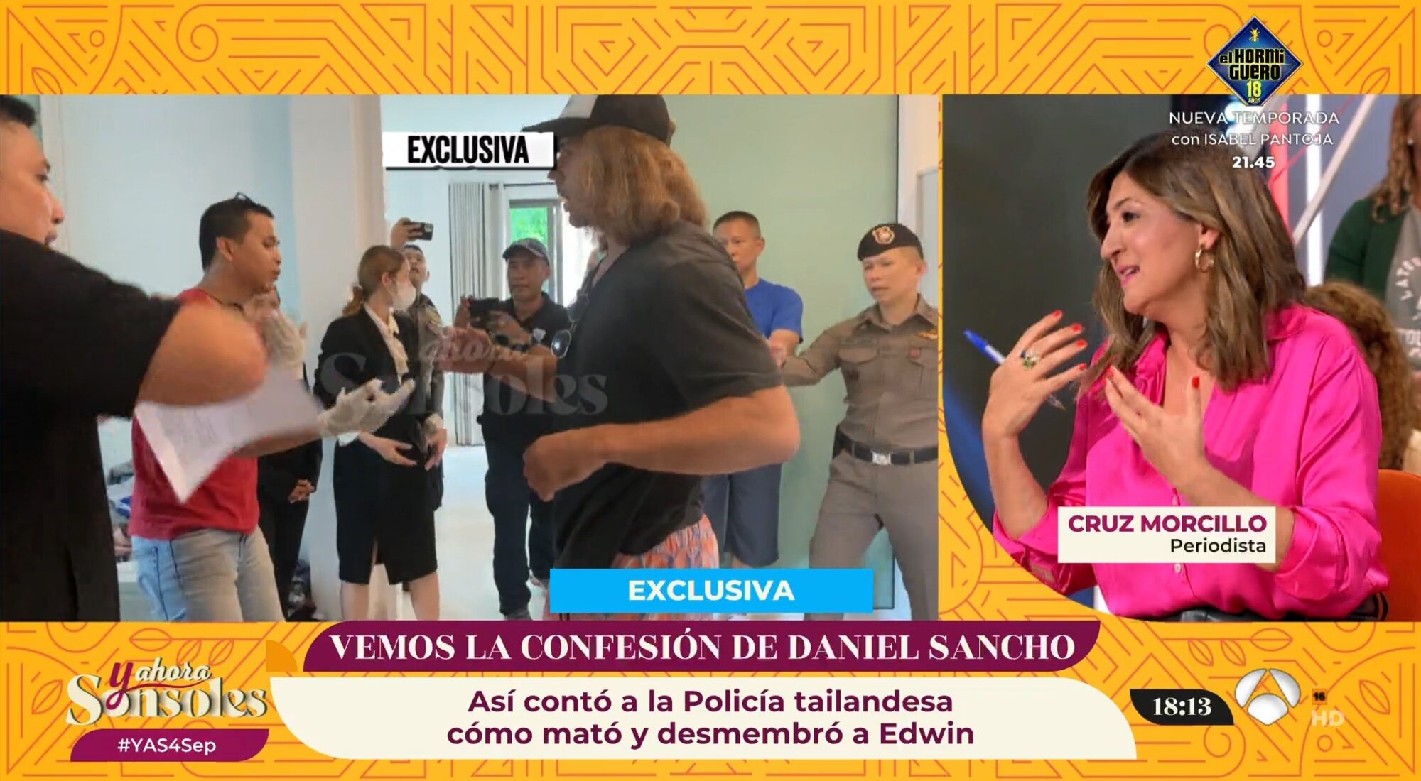 Cruz Morcillo debuta en 'Y ahora, Sonsoles' hablando de Daniel Sancho